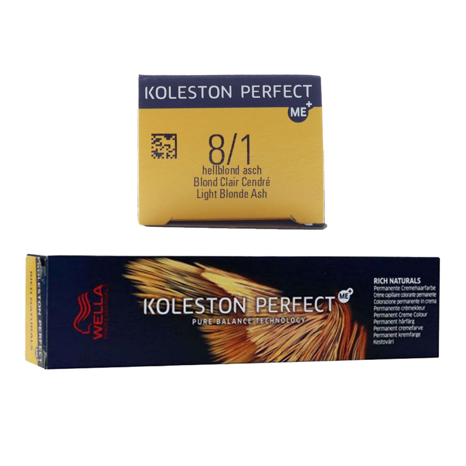 Wella Koleston Perfect ME Rich Naturals 60 ml 8/1 hellblond asch