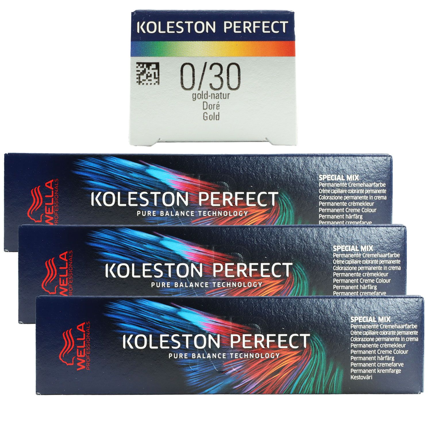 Wella Koleston Perfect ME Special Mix 3 x 60 ml 0/30 Gold Natur Set