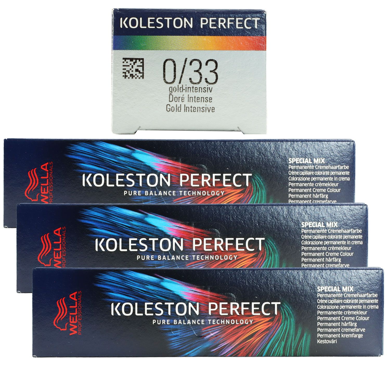 Wella Koleston Perfect ME Special Mix 3 x 60 ml 0/33 Gold Intensiv Set