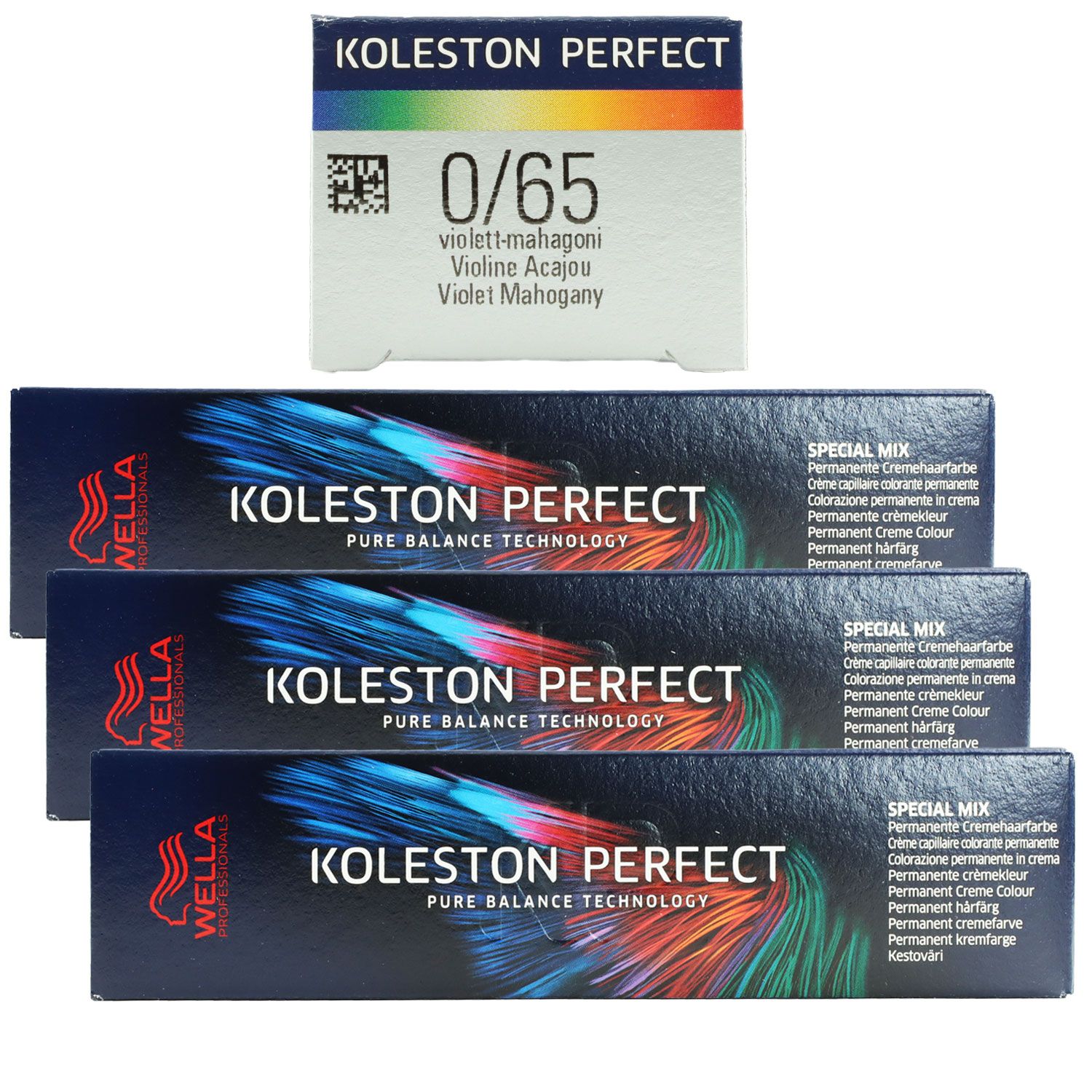 Wella Koleston Perfect ME Special Mix 3 x 60 ml 0/65 Violett Mahagoni Set