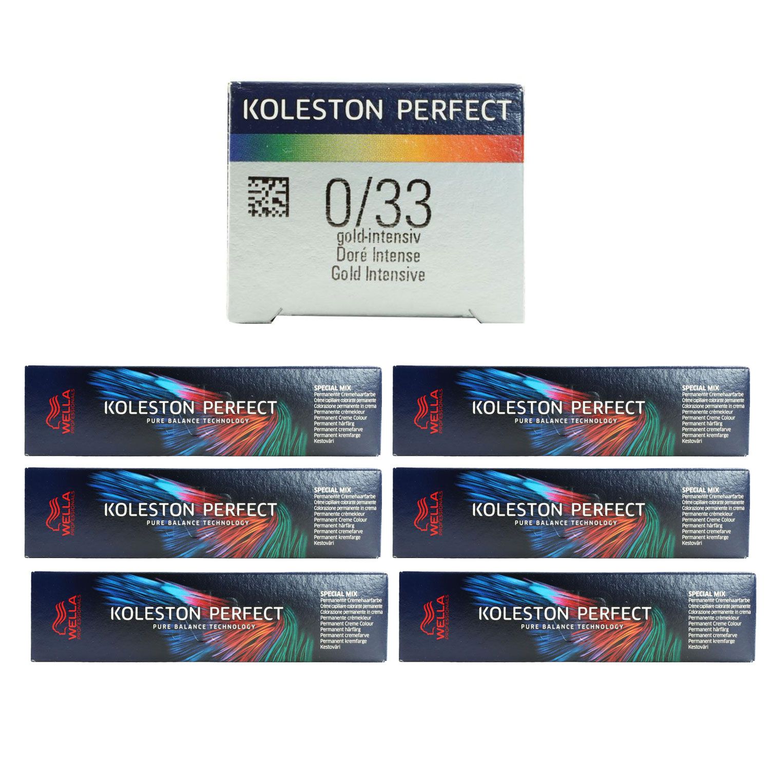 Wella Koleston Perfect ME Special Mix 6 x 60 ml 0/33 Gold Intensiv Set