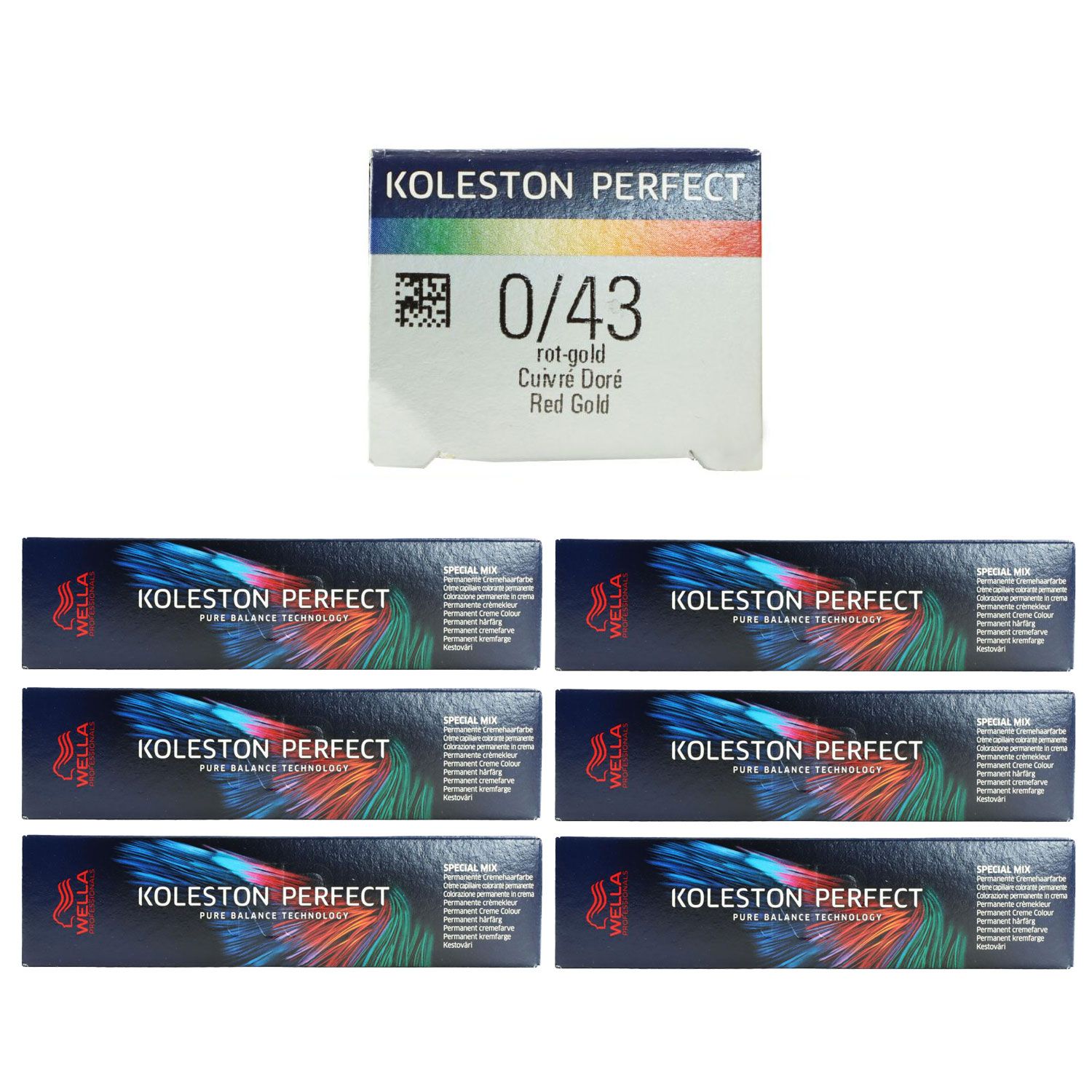 Wella Koleston Perfect ME Special Mix 6 x 60 ml 0/43 Rot Gold Set
