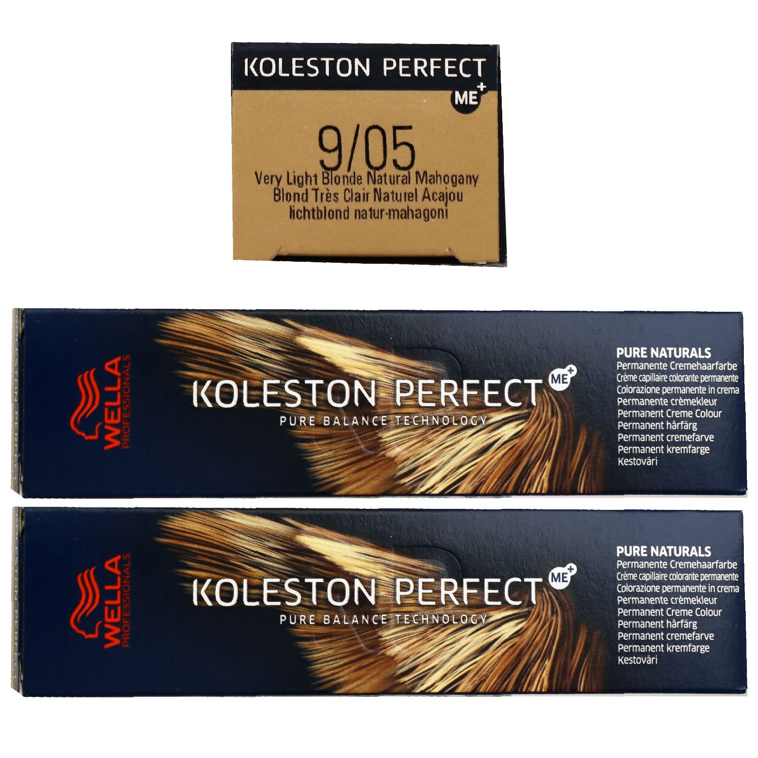 Wella Koleston Perfect Pure Naturals 2 x 60 ml 9/05 lichtblond natur mahagoni Set