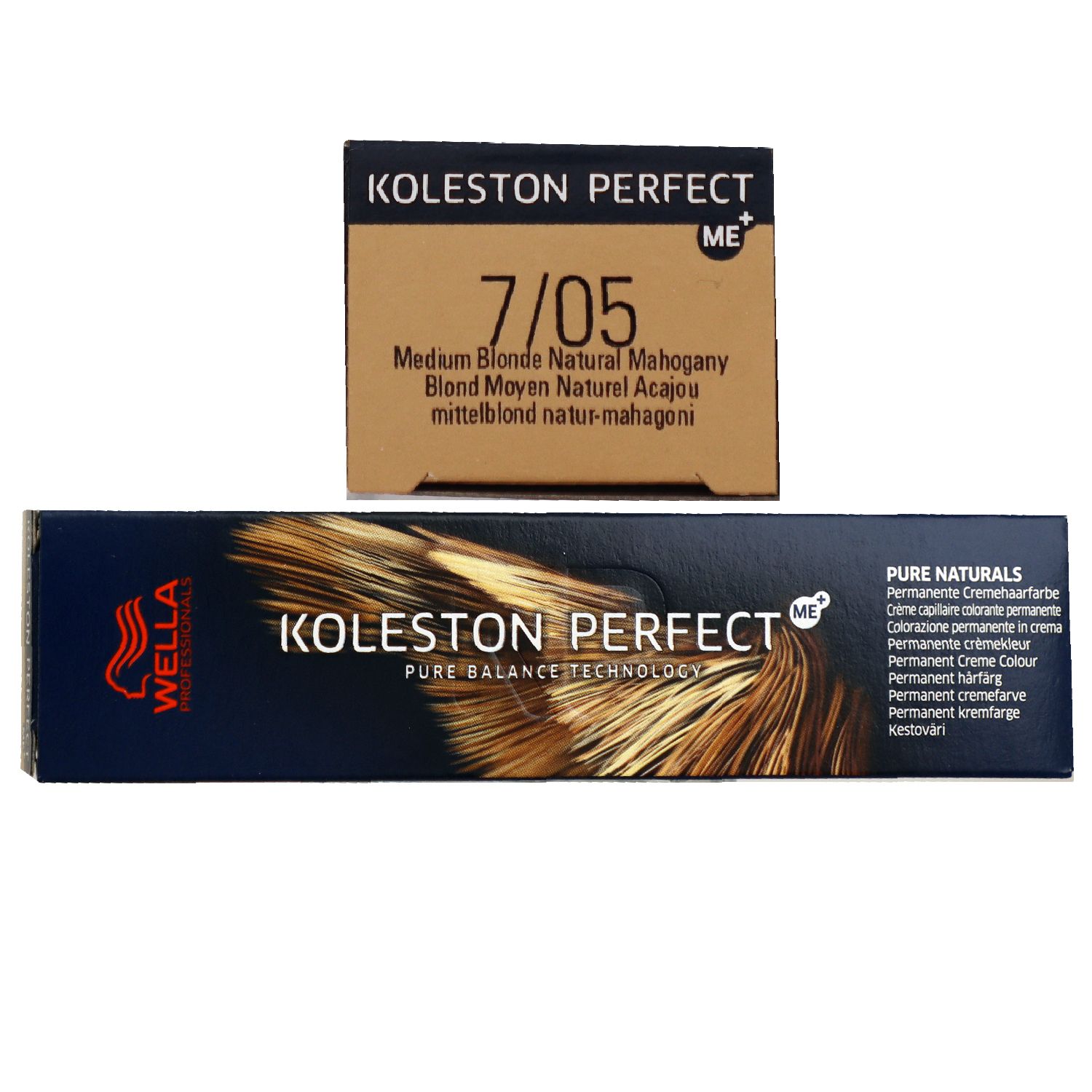 Wella Koleston Perfect Pure Naturals 60 ml 7/05 mittelblond natur mahagoni