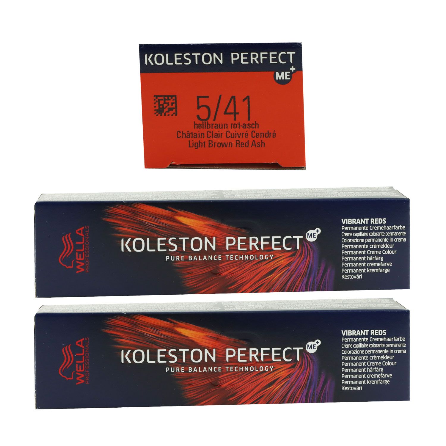 Wella Koleston Vibrant Reds 2 x 60 ml 5/41 hellbraun asch kupfer Set