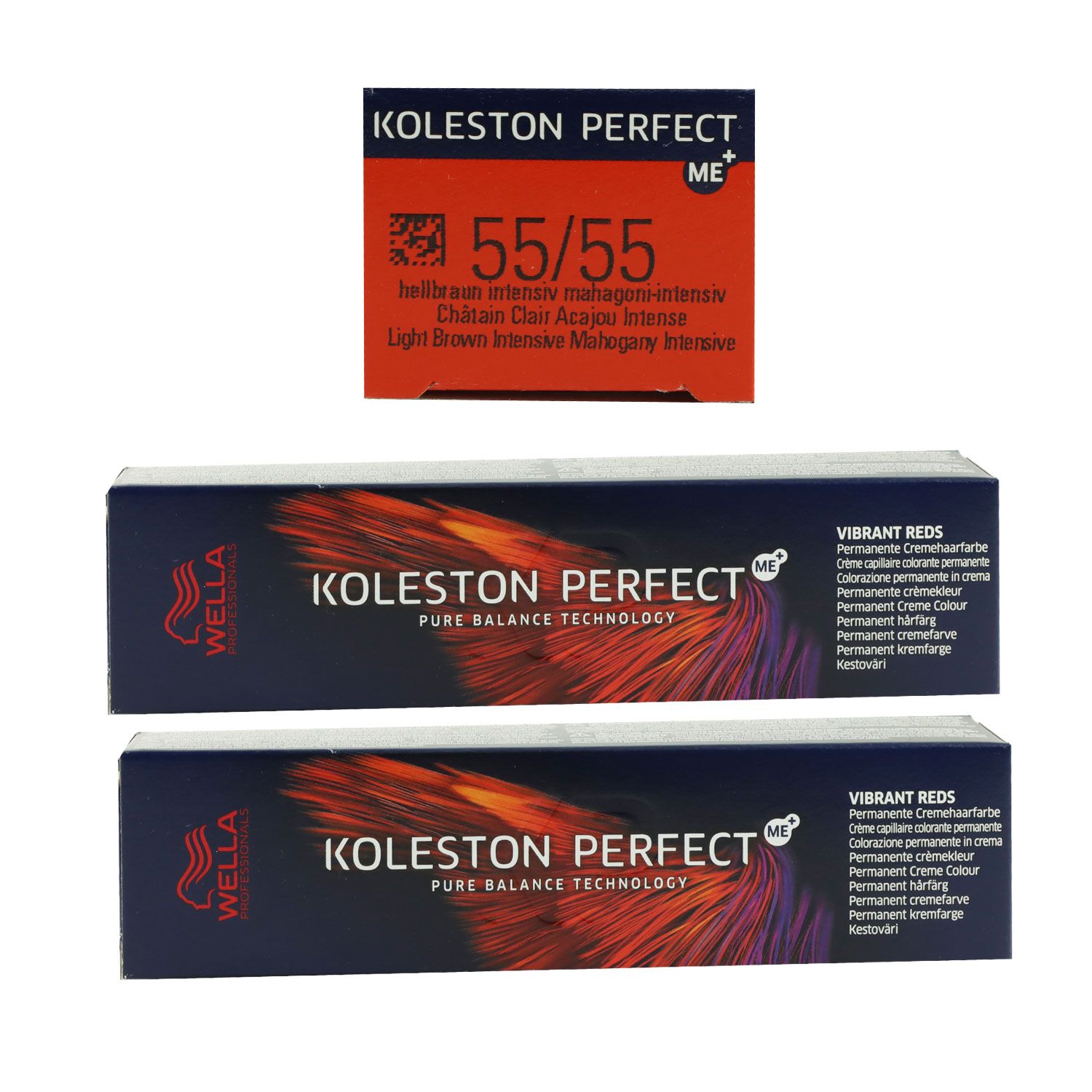 Wella Koleston Vibrant Reds 2 x 60 ml 55/55 hellbraun intensiv mahagoni intensiv Set