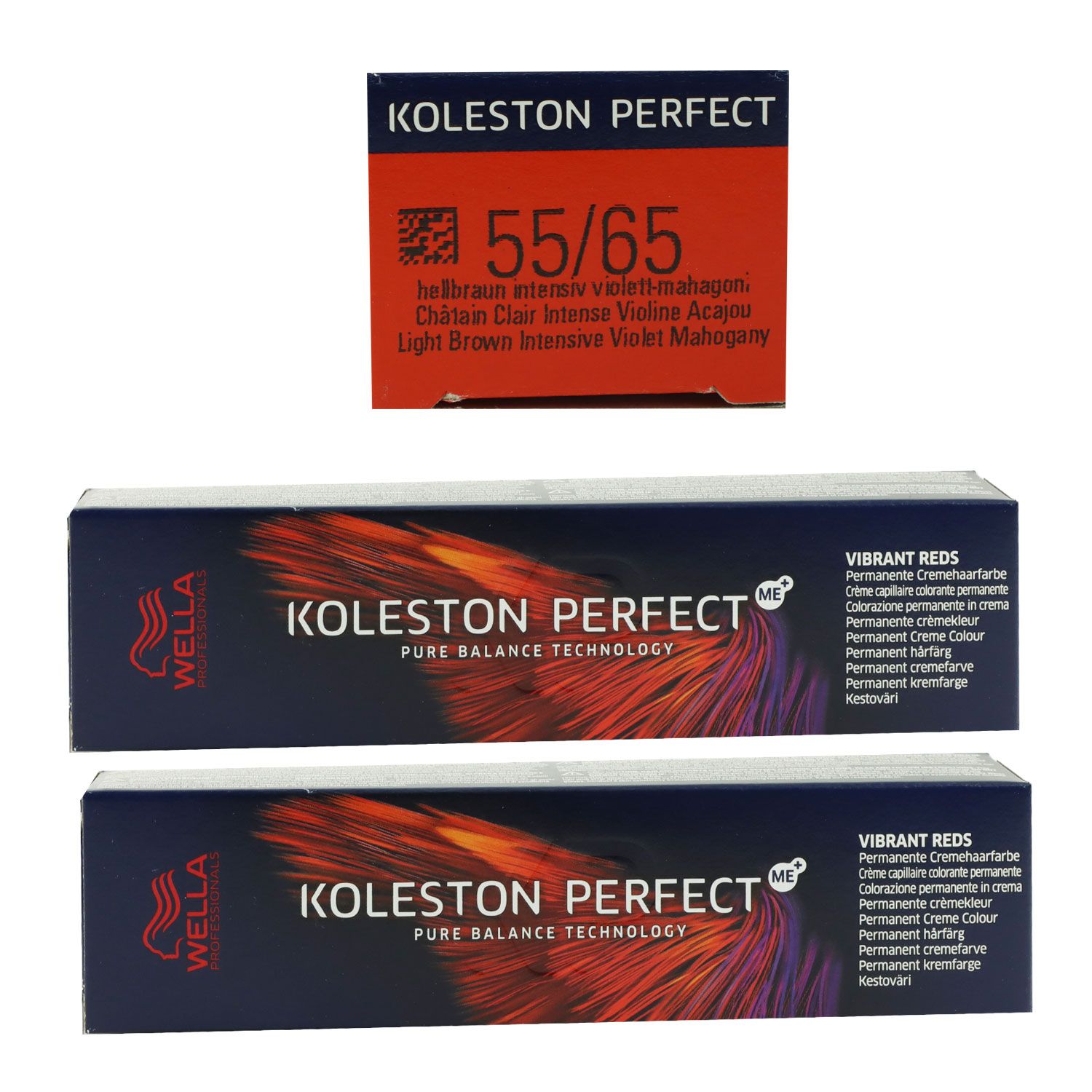 Wella Koleston Vibrant Reds 2 x 60 ml 55/65 hellbraun intensiv violett mahagoni Set