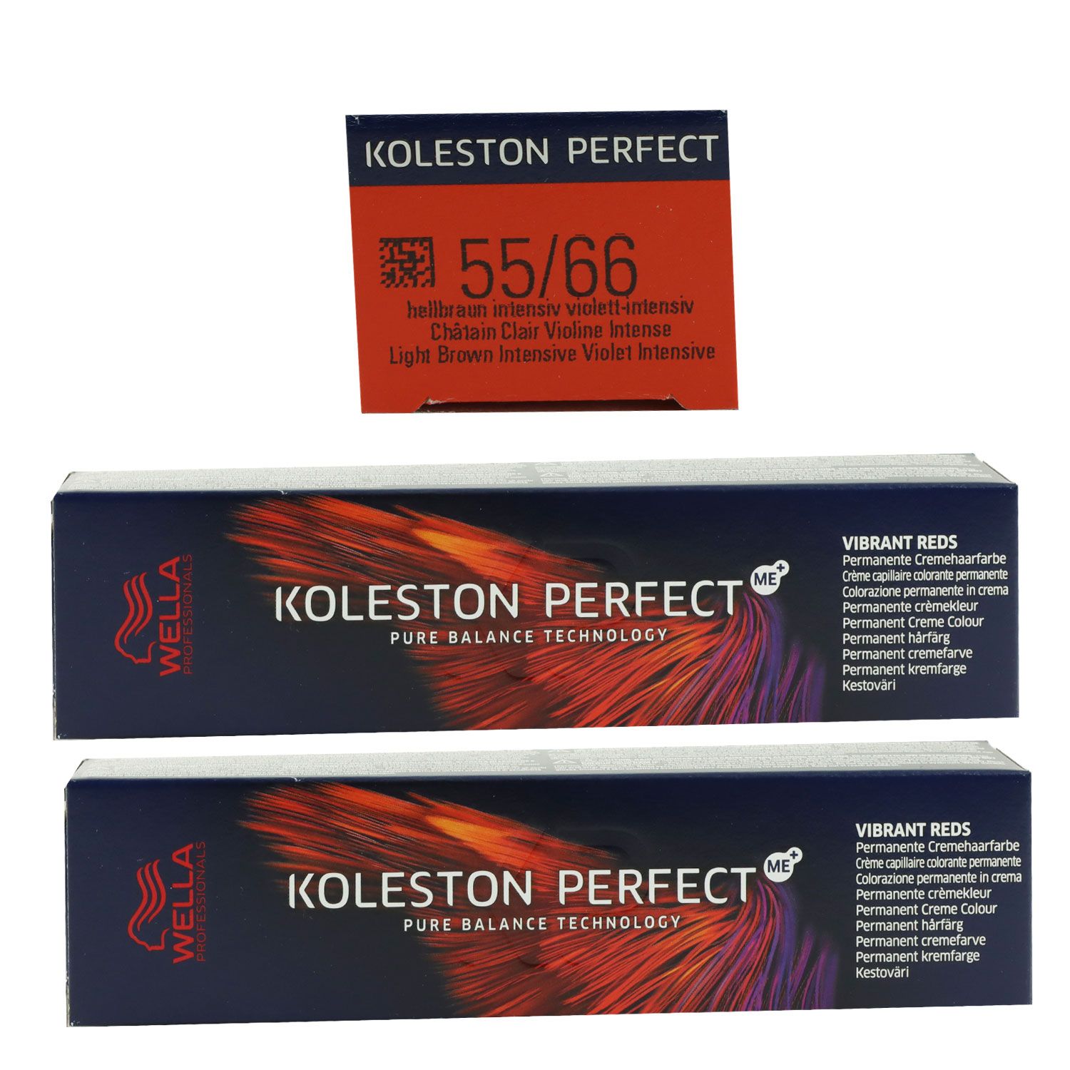 Wella Koleston Vibrant Reds 2 x 60 ml 55/66 hellbraun intensiv violett intensiv Set