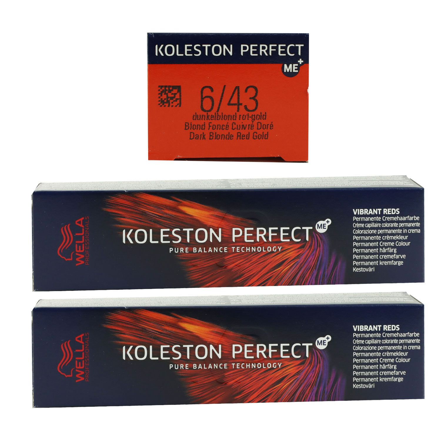 Wella Koleston Vibrant Reds 2 x 60 ml 6/43 dunkelblond rotgold Set