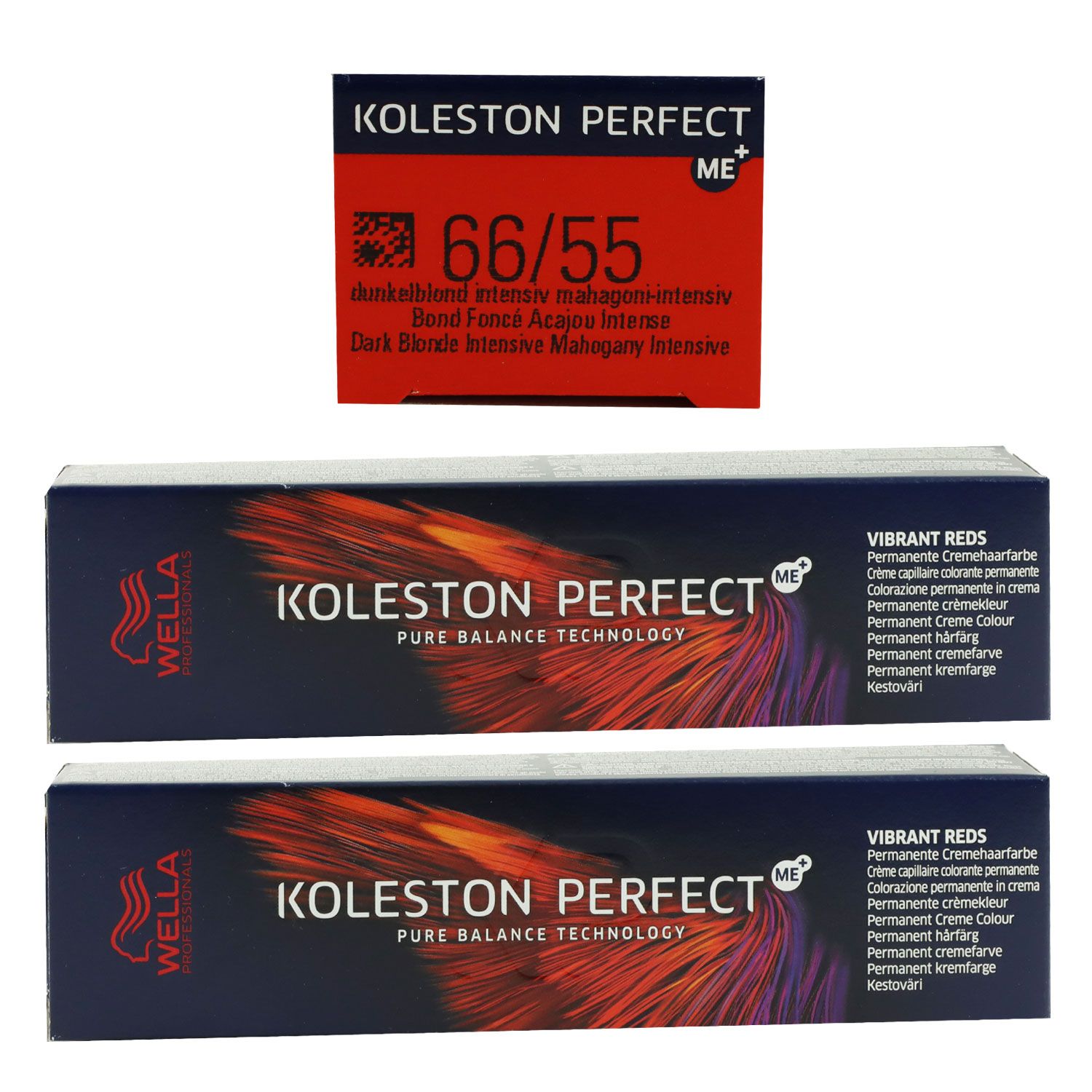 Wella Koleston Vibrant Reds 2 x 60 ml 66/55 dunkelblond intensiv mahagoni intensiv Set