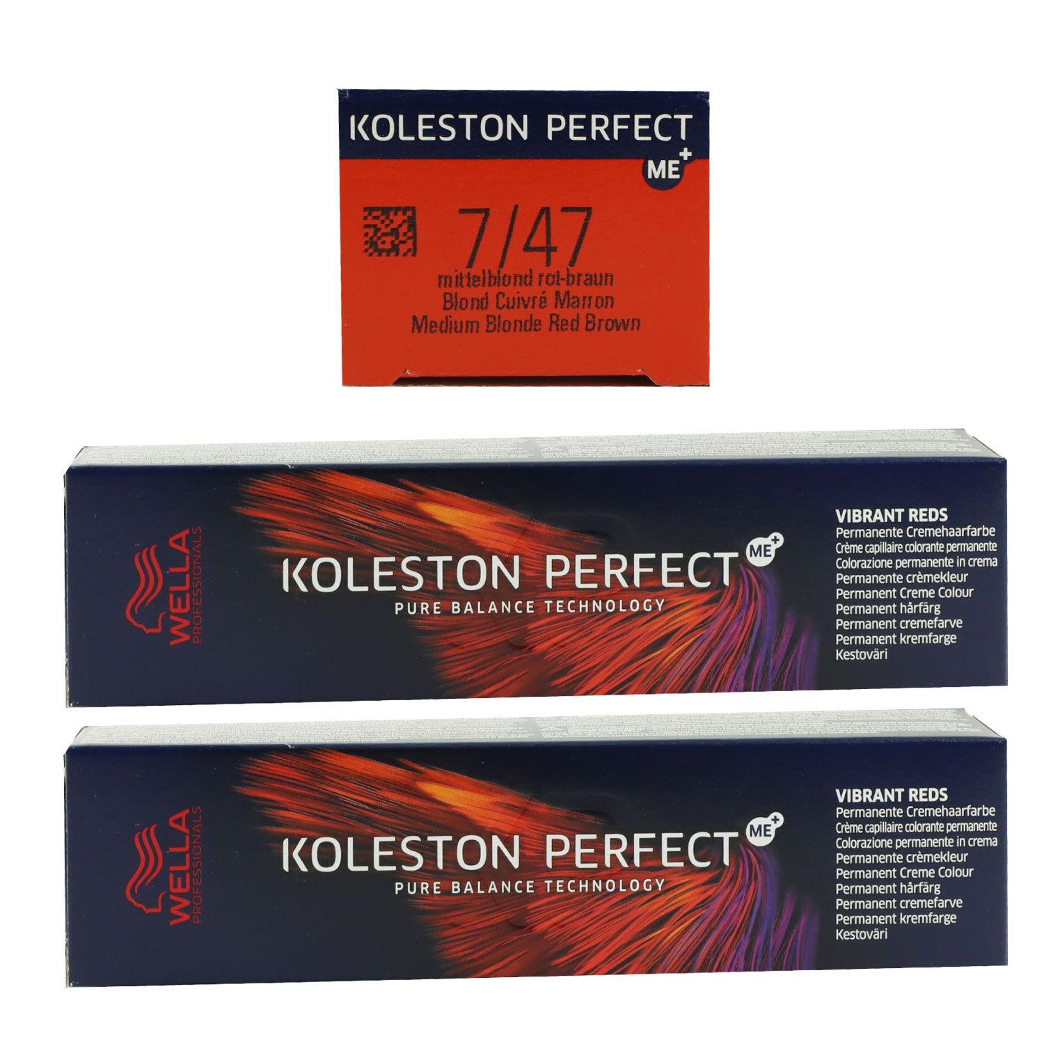 Wella Koleston Vibrant Reds 2 x 60 ml 7/47 mittelblond rot braun Set
