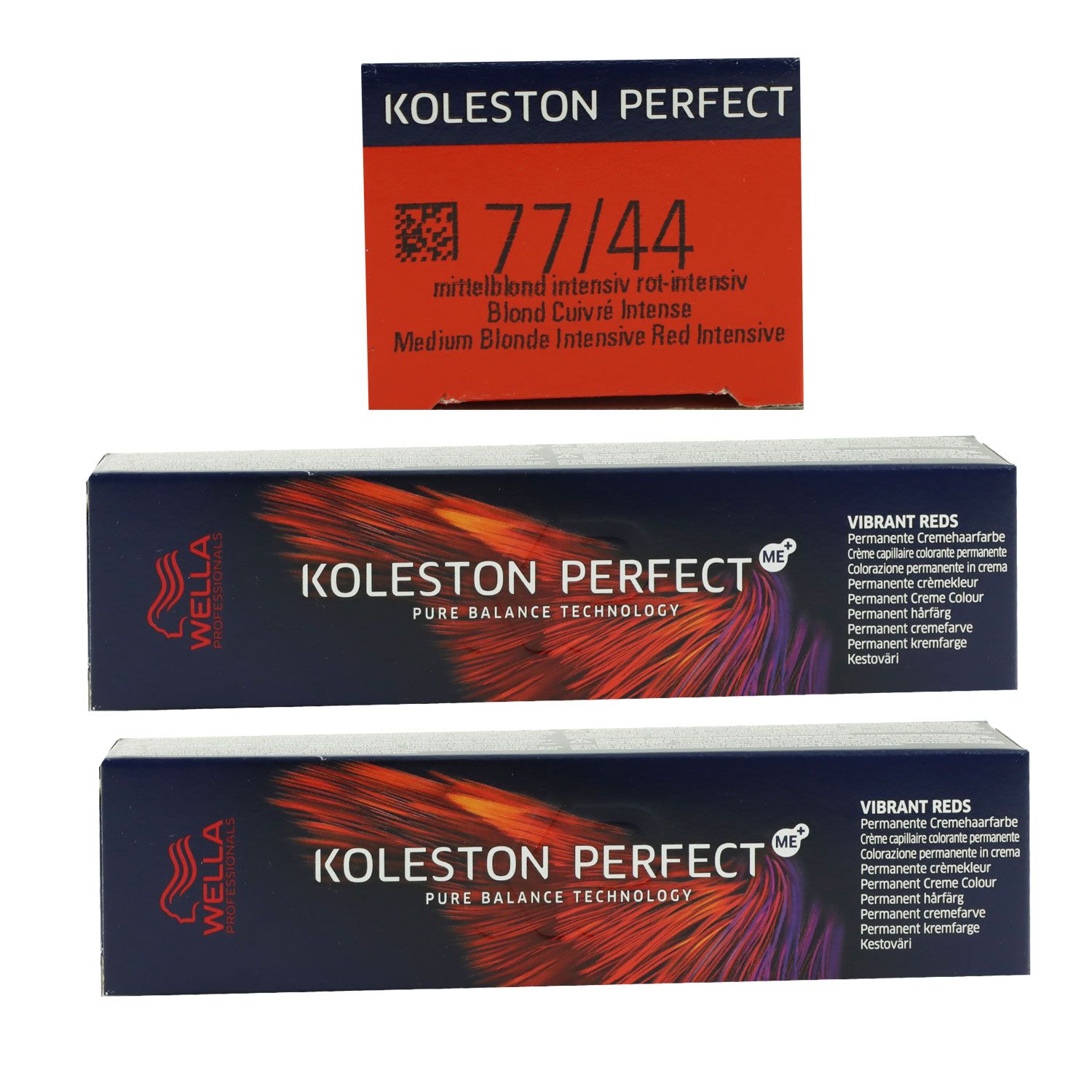 Wella Koleston Vibrant Reds 2 x 60 ml 77/44 mittelblond intensiv rot intensiv Set