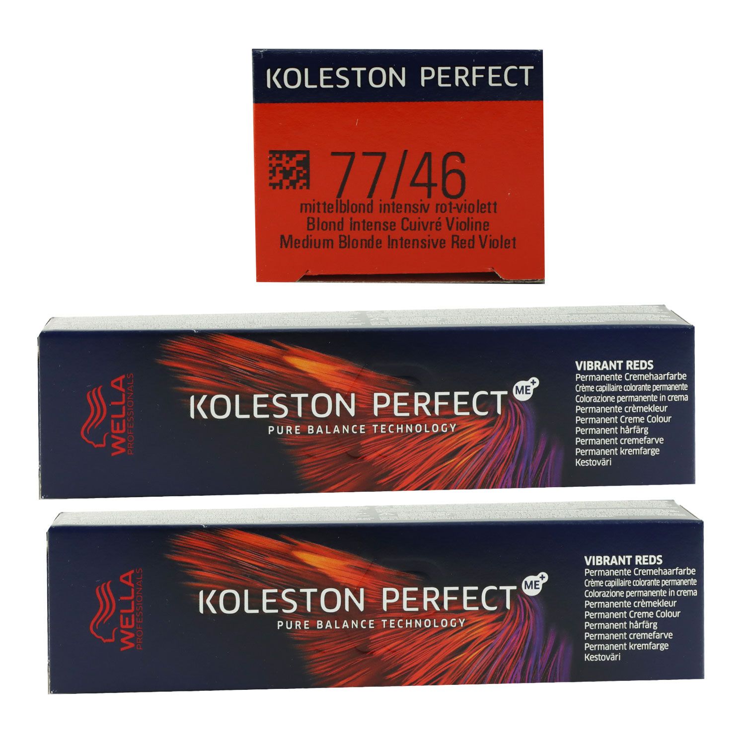 Wella Koleston Vibrant Reds 2 x 60 ml 77/46 mittelblond intensiv rot violett Set