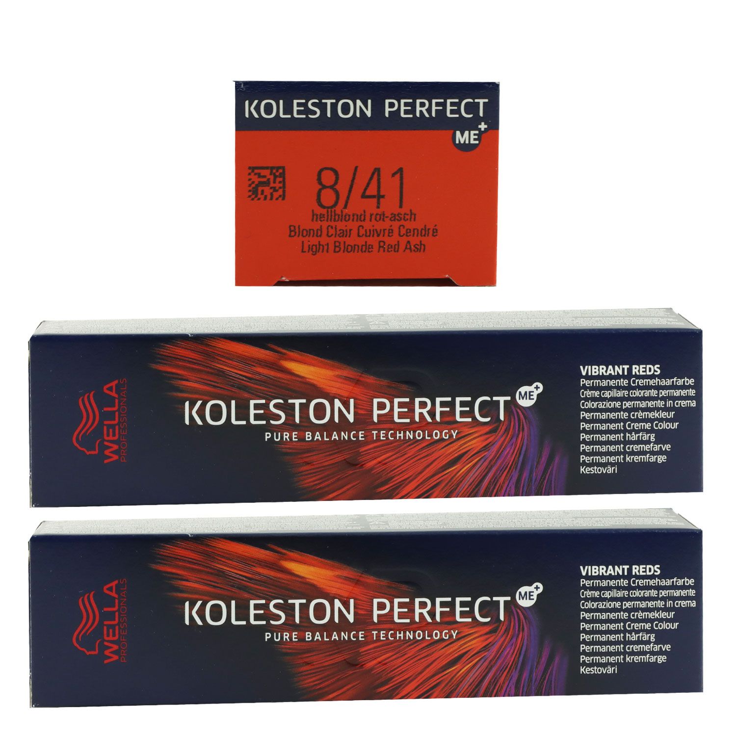 Wella Koleston Vibrant Reds 2 x 60 ml 8/41 dunkelblond rot asch Set