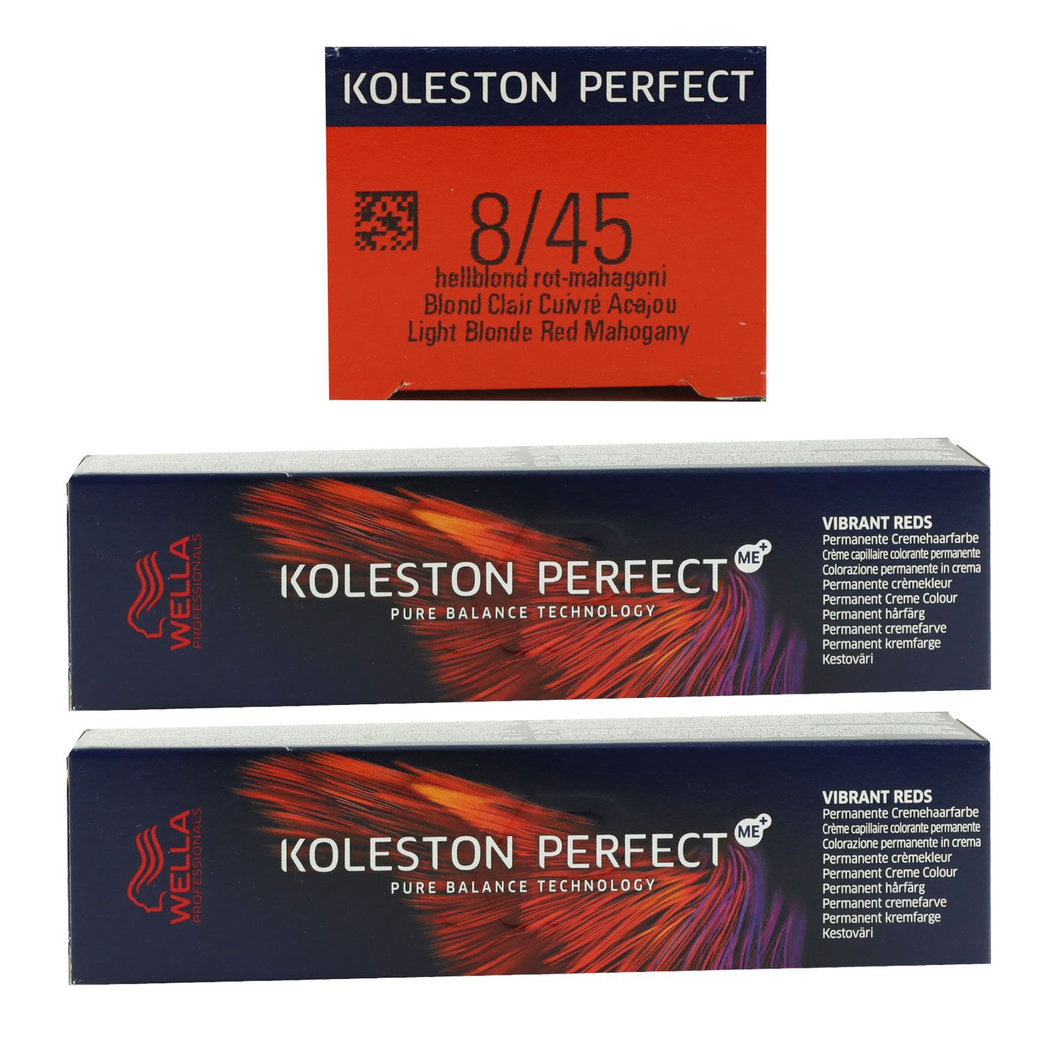 Wella Koleston Vibrant Reds 2 x 60 ml 8/45 hellblond rot mahagoni Set