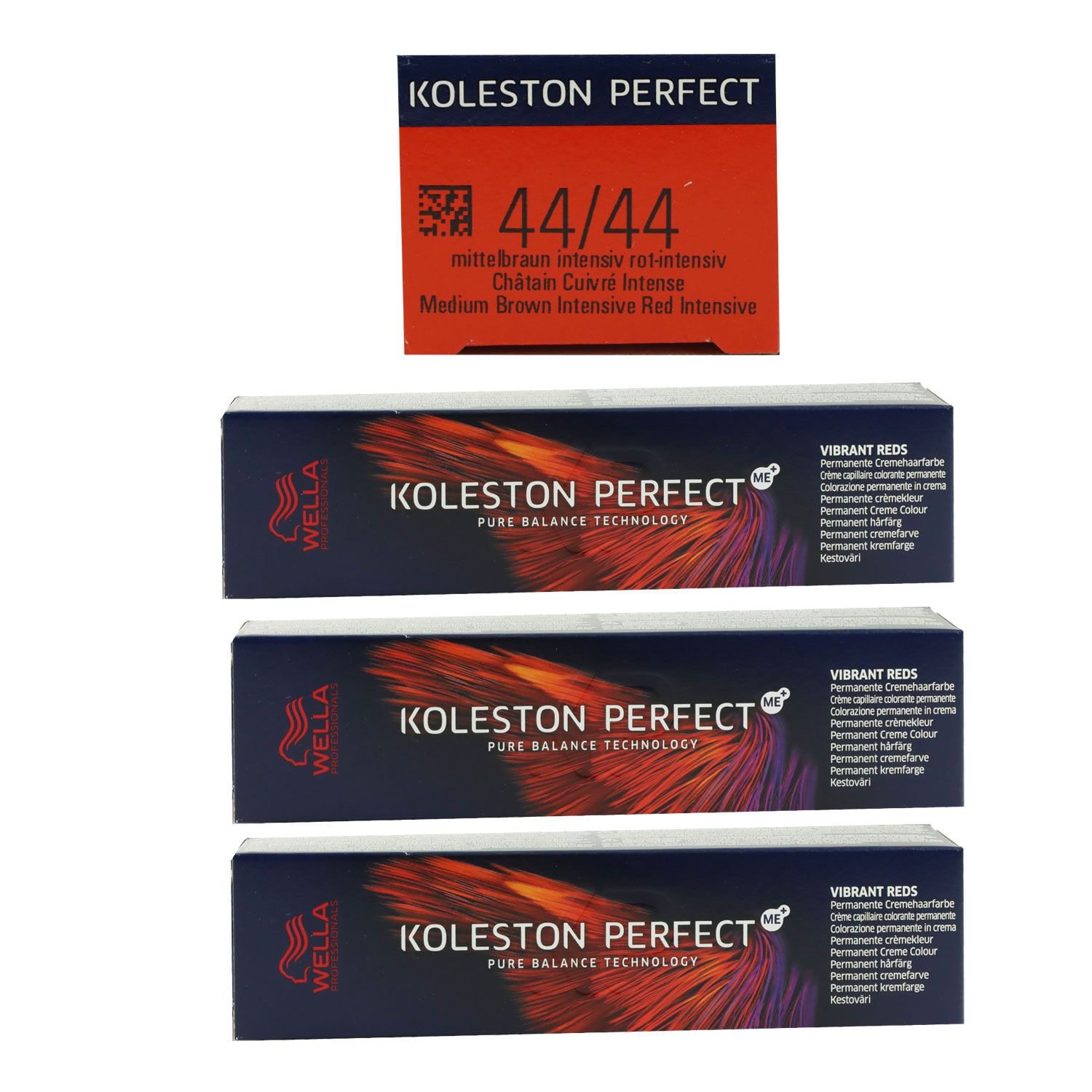 Wella Koleston Vibrant Reds 3 x 60 ml 44/44 intensives mittelbraun rotbraun Set