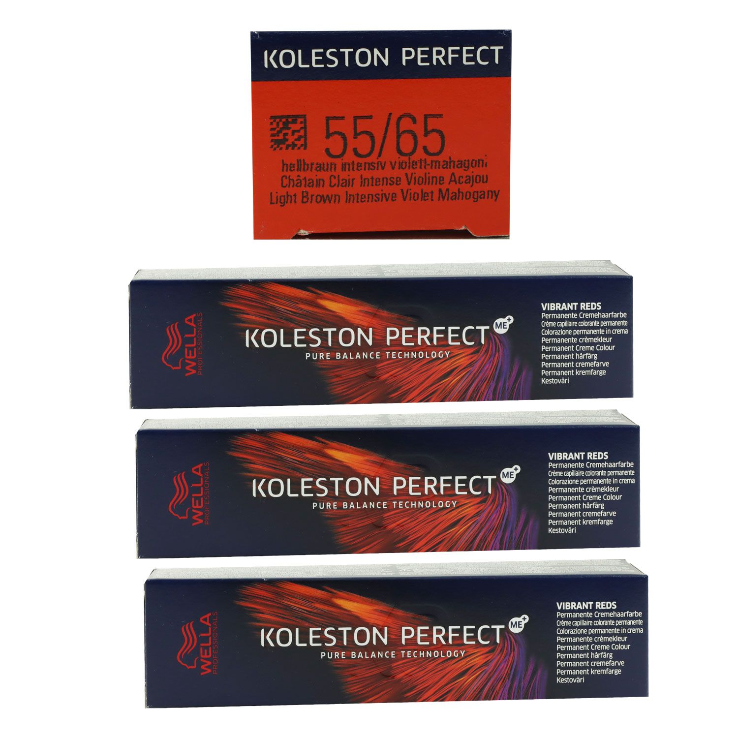 Wella Koleston Vibrant Reds 3 x 60 ml 55/65 hellbraun intensiv violett mahagoni Set