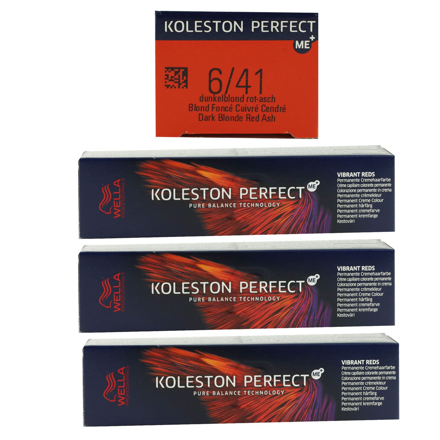 Wella Koleston Vibrant Reds 3 x 60 ml 6/41 dunkelblond rot asch Set