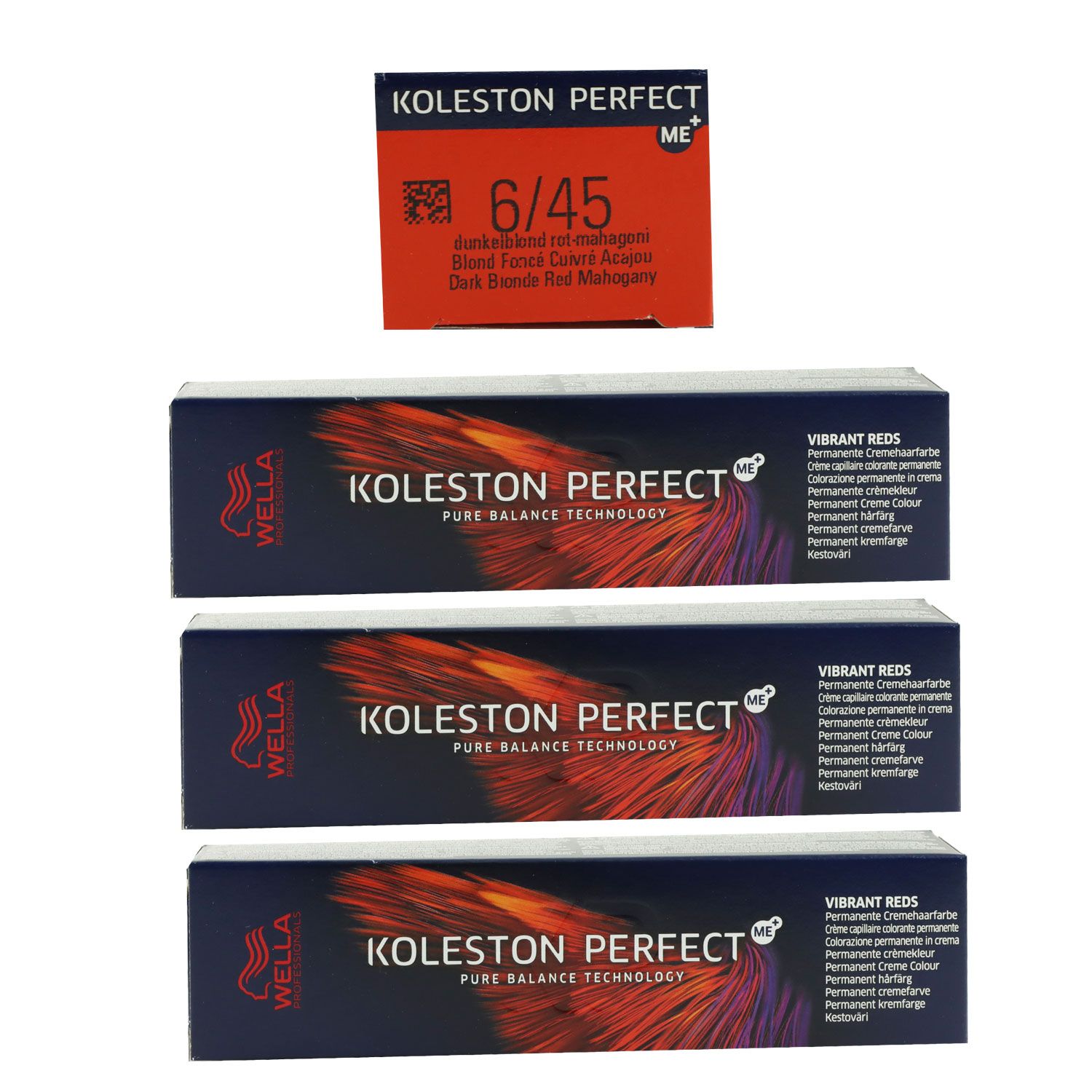 Wella Koleston Vibrant Reds 3 x 60 ml 6/45 dunkelblond rot mahagoni Set