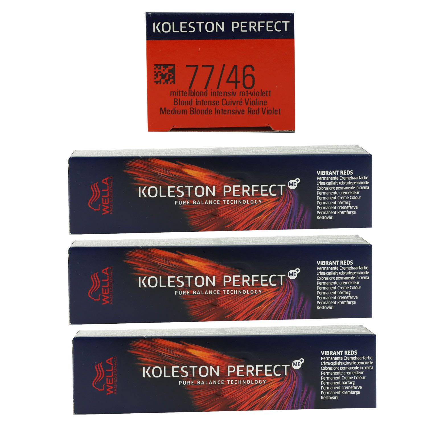 Wella Koleston Vibrant Reds 3 x 60 ml 77/46 mittelblond intensiv rot violett Set