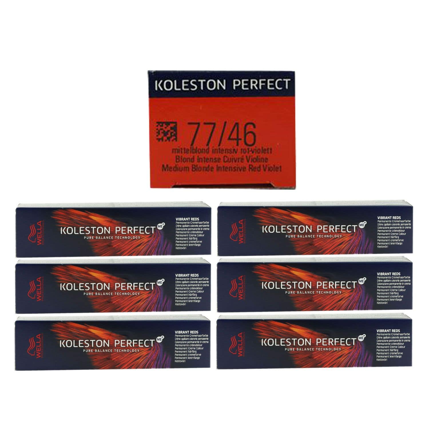 Wella Koleston Vibrant Reds 6 x 60 ml 77/46 mittelblond intensiv rot violett Set