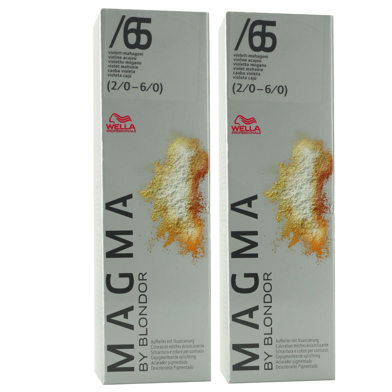 Wella Magma 2 x 120 g /65 violett-mahagoni aufhellende Str�hnen-Haarfarbe Set
