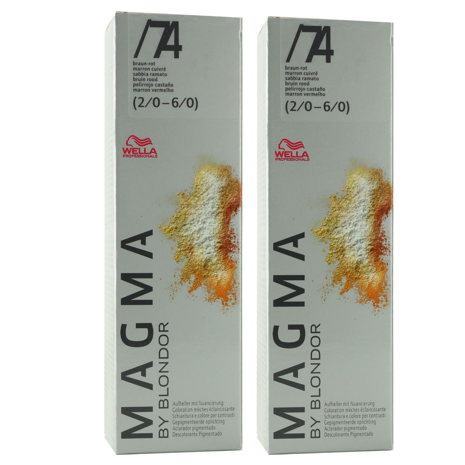 Wella Magma 2 x 120 g /74 braun-rot aufhellende Str�hnen-Haarfarbe Set