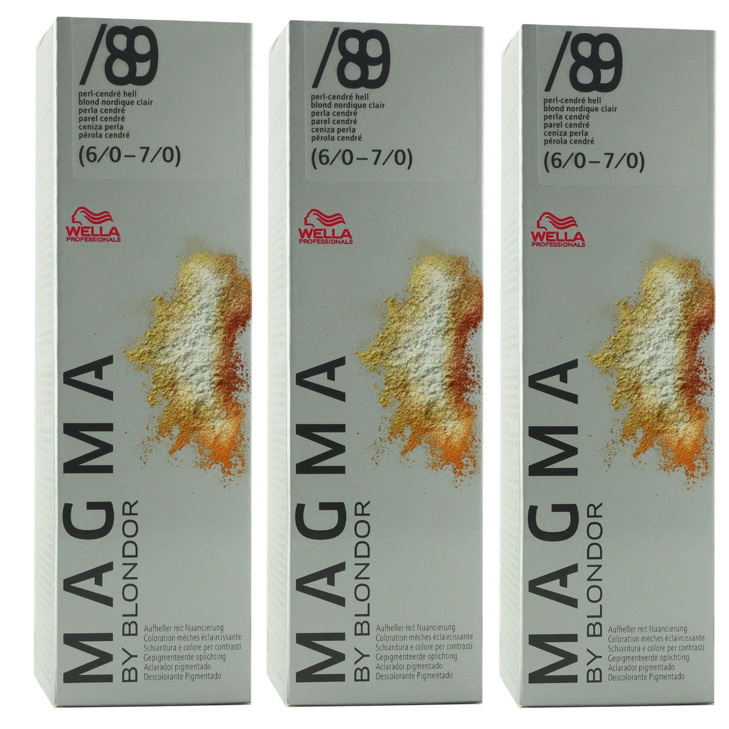 Wella Magma 3 x 120 g /89 perl-cendre hell aufhellende Str�hnen-Haarfarbe Set