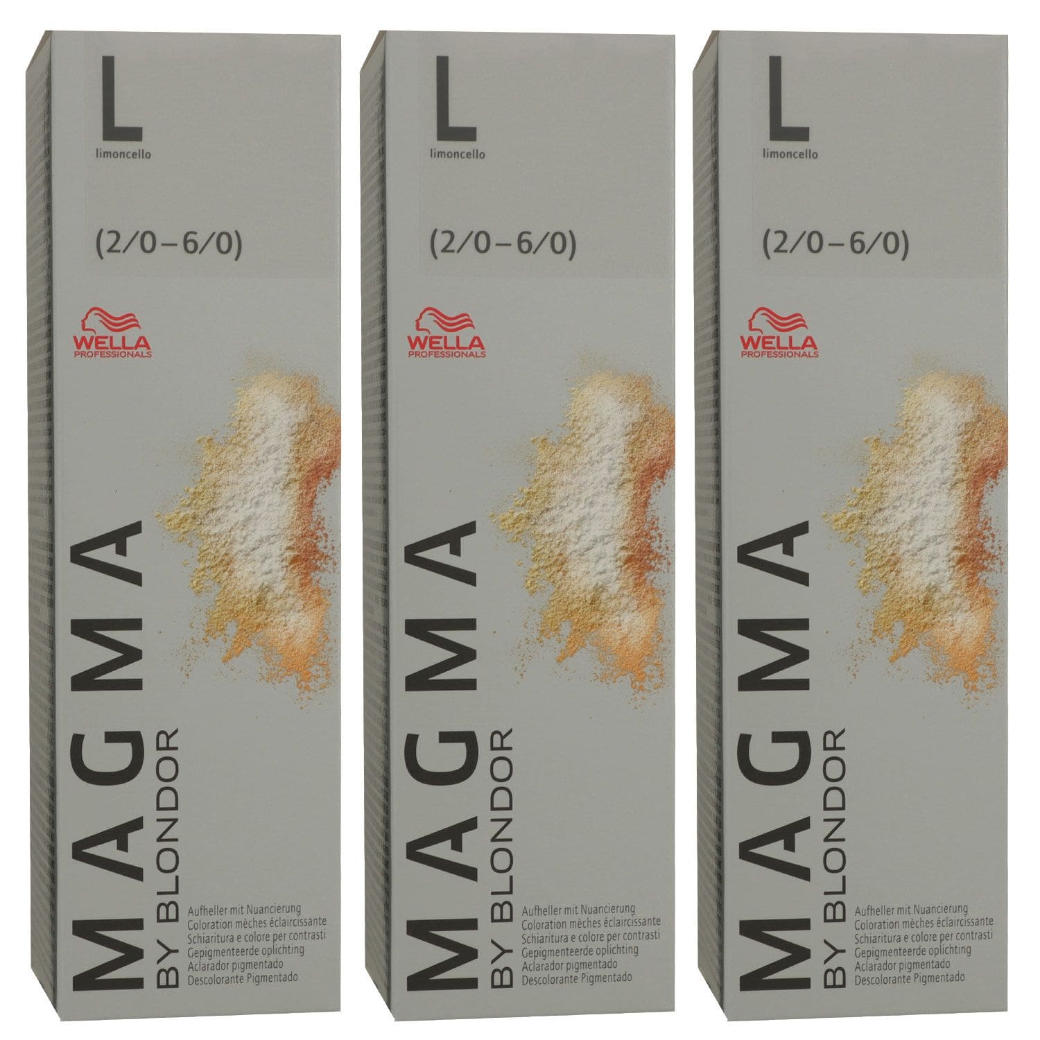 Wella Magma 3 x 120 g L /01 Limoncello aufhellende Str�hnen Haarfarbe Set