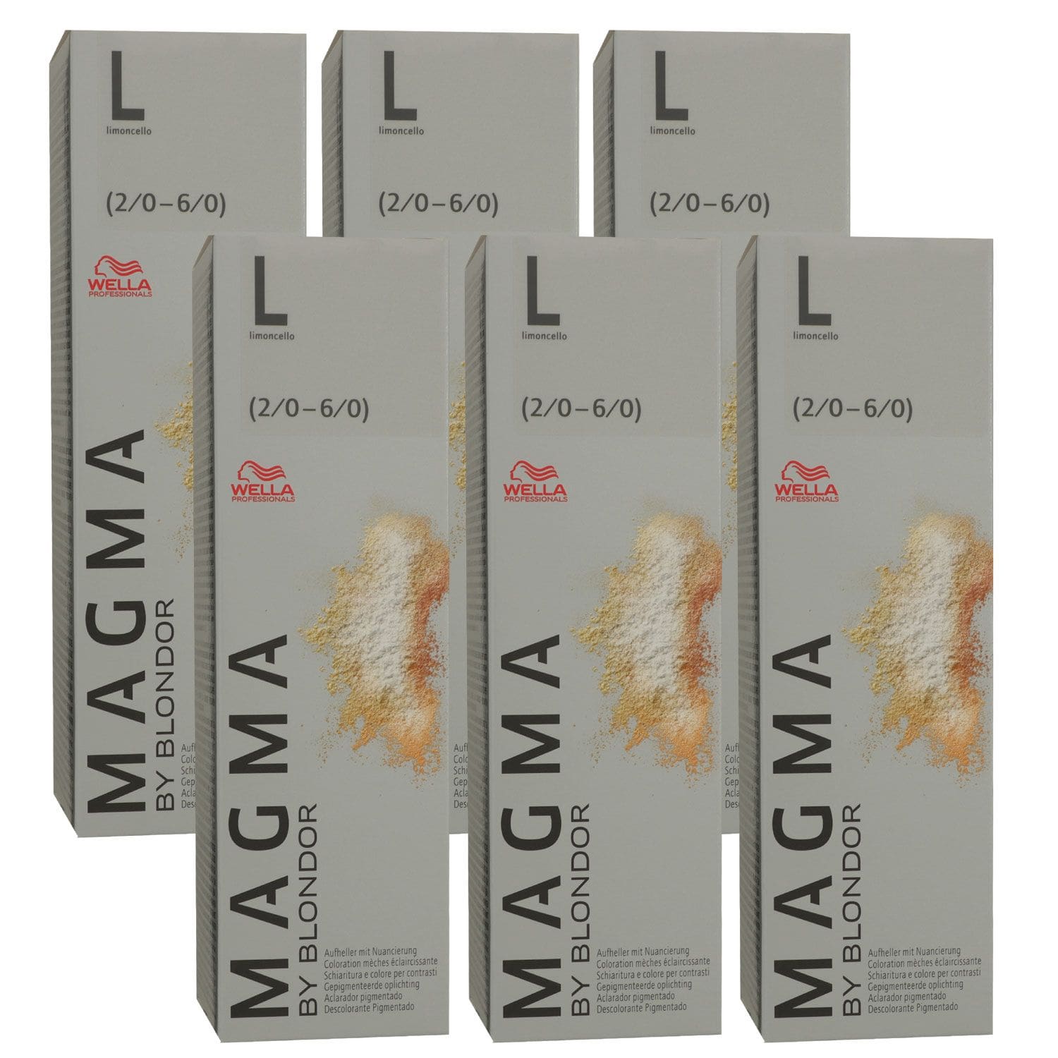 Wella Magma 6 x 120 g /01 L Limoncello aufhellende Str�hnen Haarfarbe Set