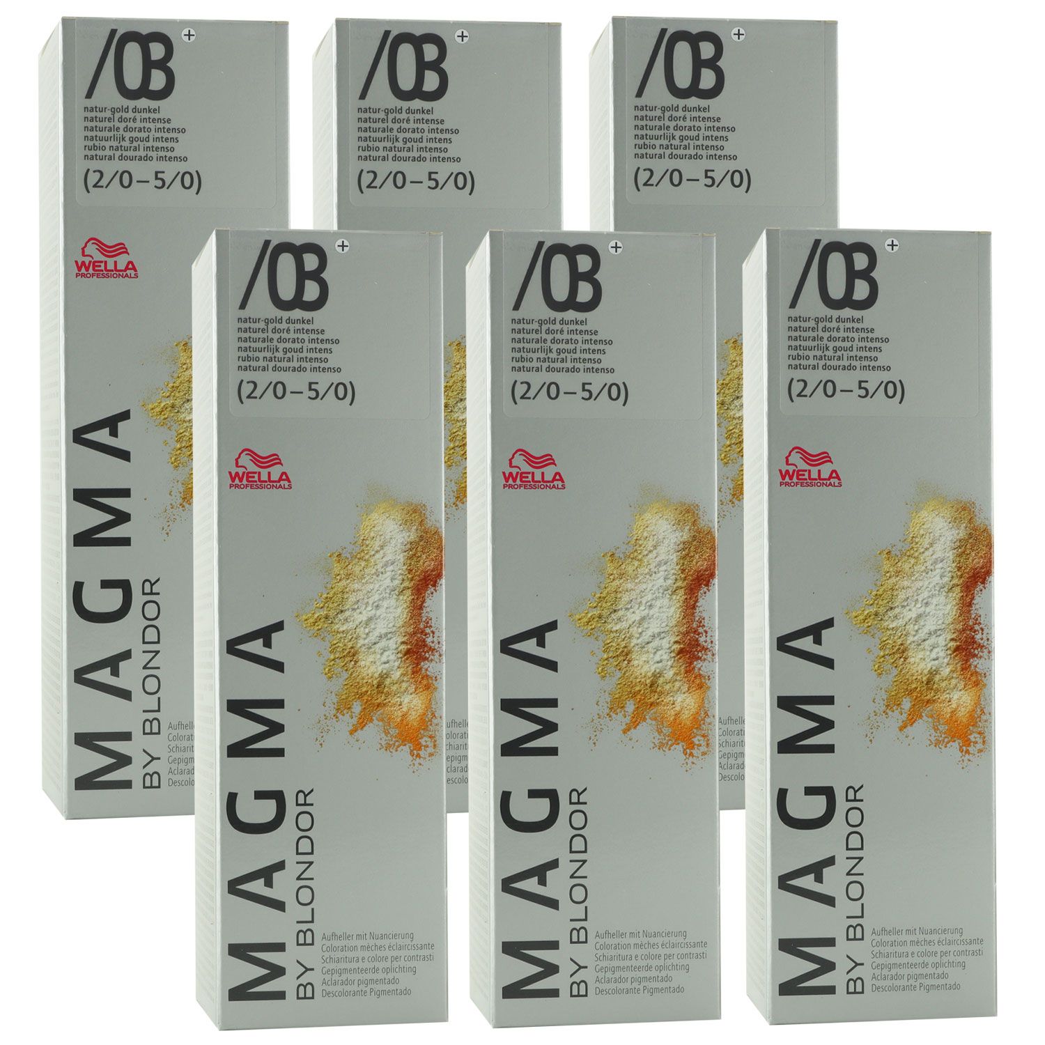 Wella Magma 6 x 120 g /03+ natur-gold dunkel aufhellende Str�hnen-Haarfarbe Set