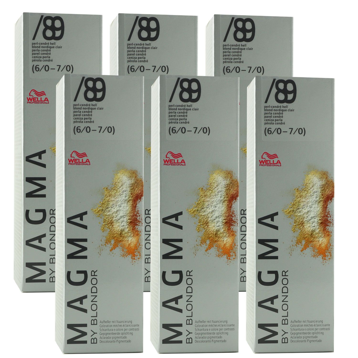 Wella Magma 6 x 120 g /89 perl-cendre hell aufhellende Str�hnen-Haarfarbe Set