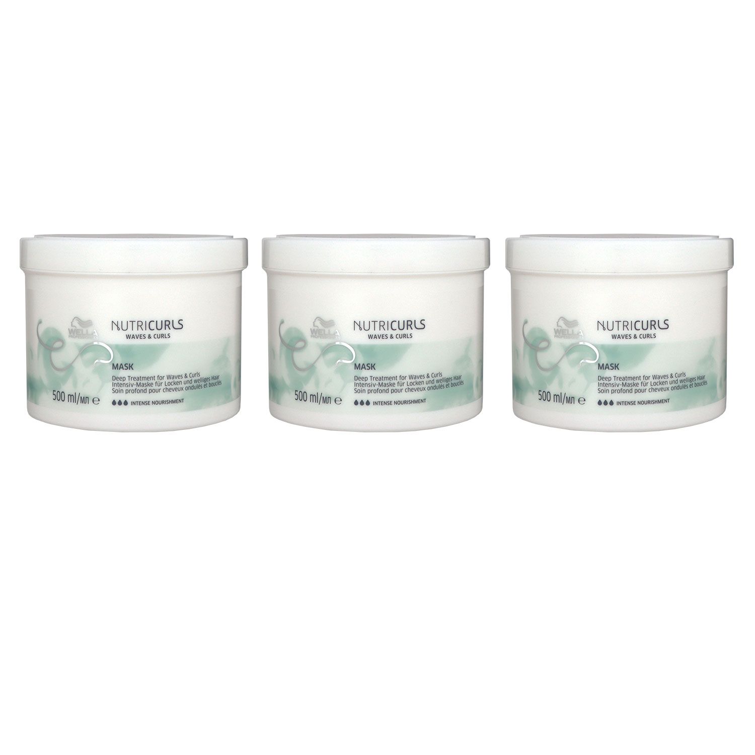 Wella Nutricurls Intensiv Maske f�r welliges Haar und Locken 3 x 500 ml Set