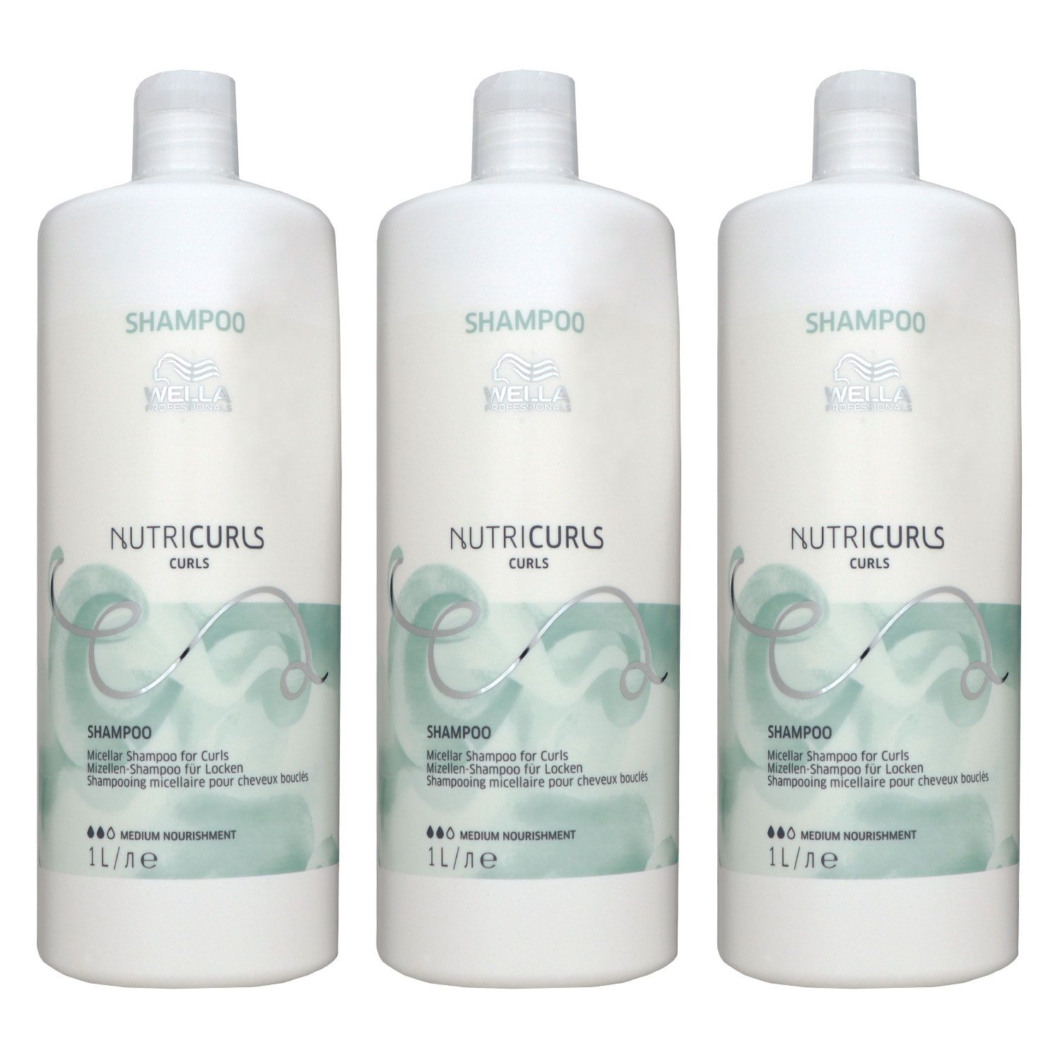 Wella Nutricurls Micellar Curls 3 x 1000 ml Shampoo f�r lockiges Haar Set