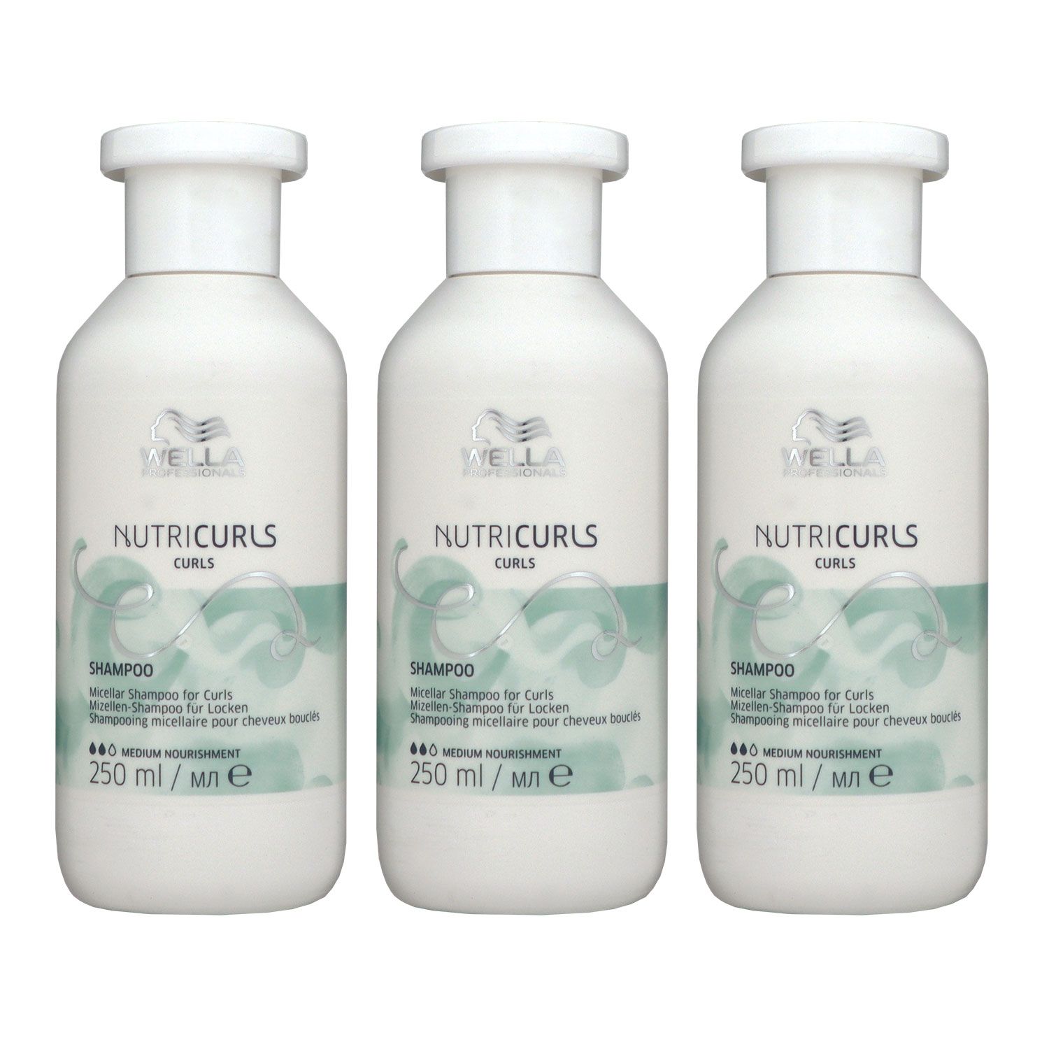 Wella Nutricurls Micellar Curls 3 x 250 ml Shampoo f�r welliges Haar Set