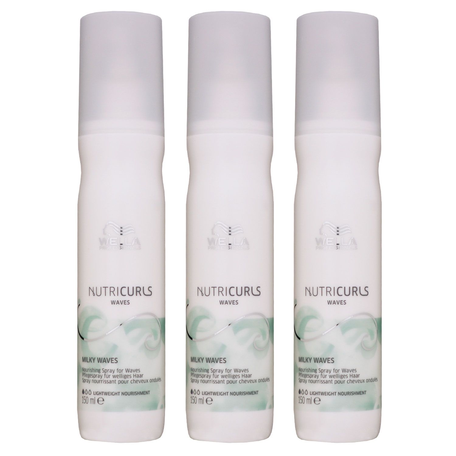 Wella Nutricurls Milky Waves Leave-In Pflegespray 3 x 150 ml Set