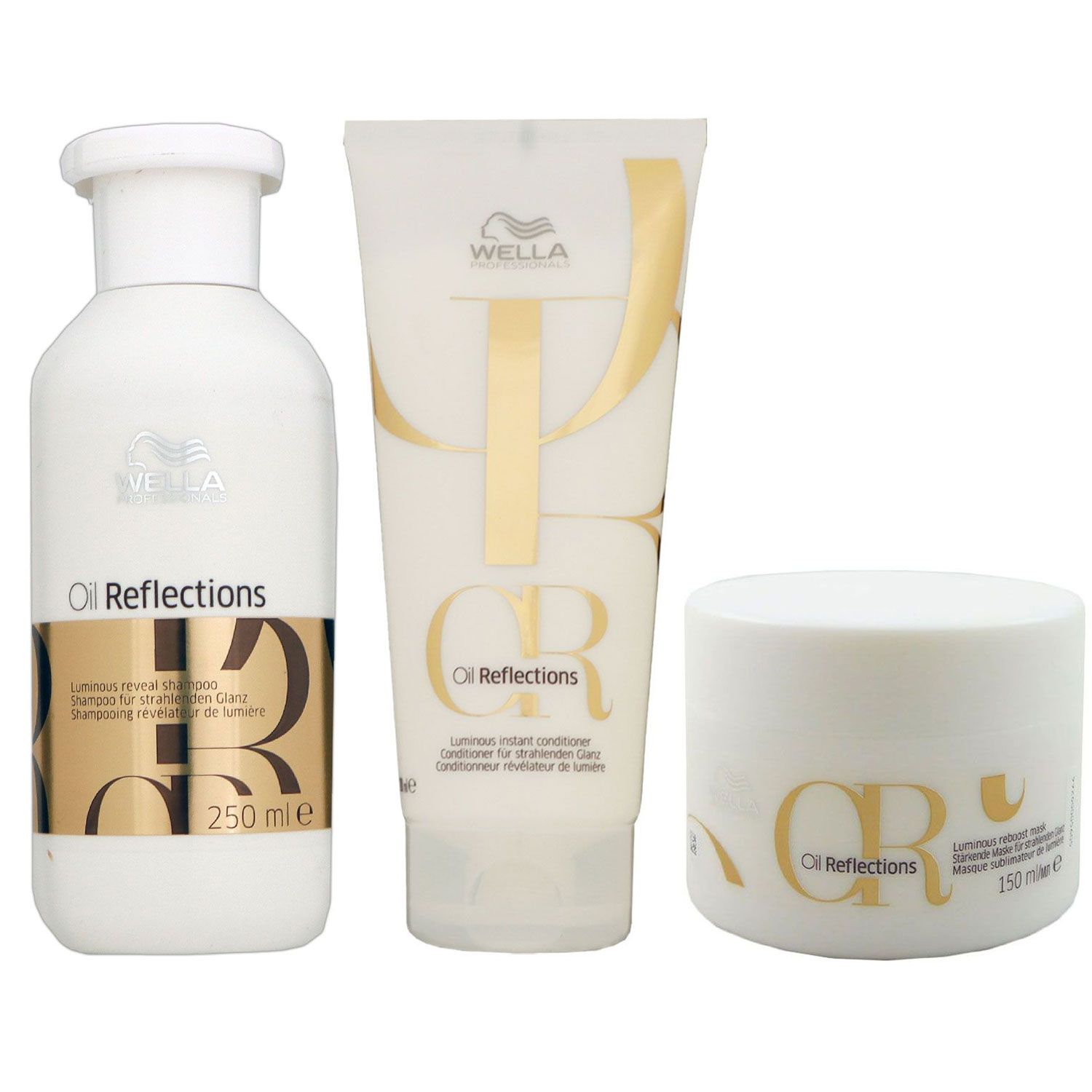 Wella Oil Reflections 250 ml Shampoo & 200 ml Conditioner & 150 ml Maske Set