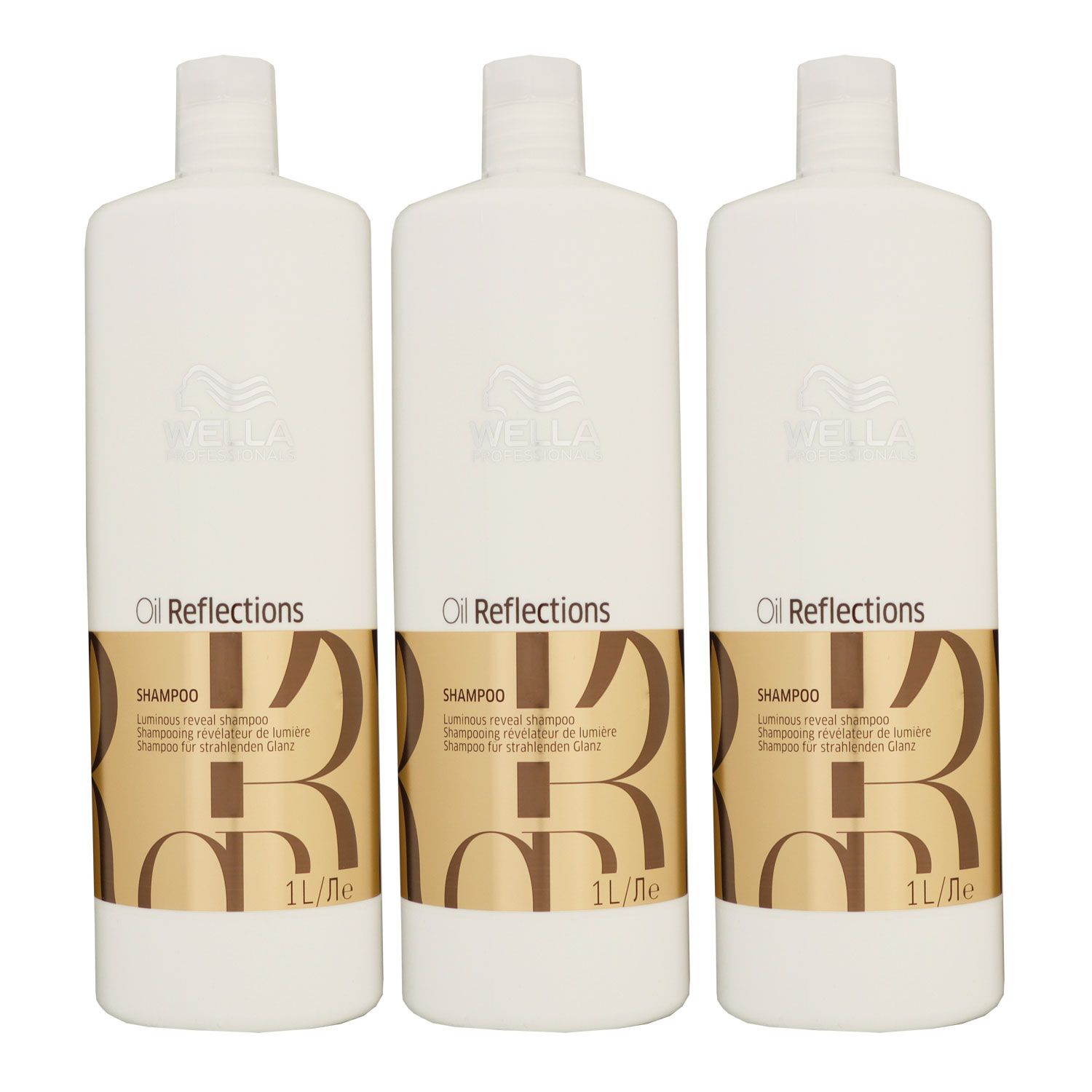 Wella Oil Reflections 3 x 1000 ml Shampoo Feuchtigkeitsshampoo Set
