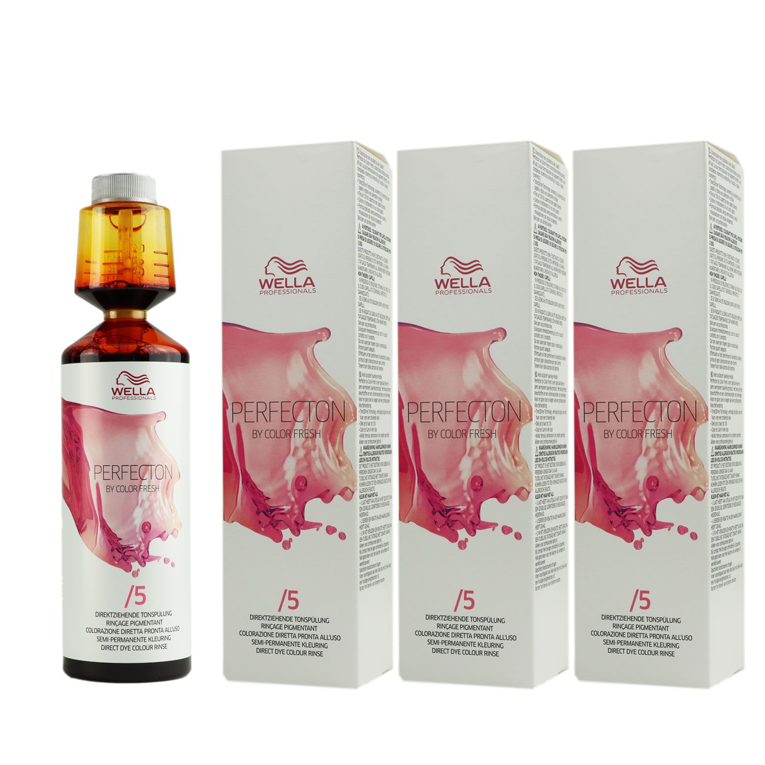 Wella Perfecton by Color Fresh 3 x 250 ml /5 mahagoni Tonsp�lung Set