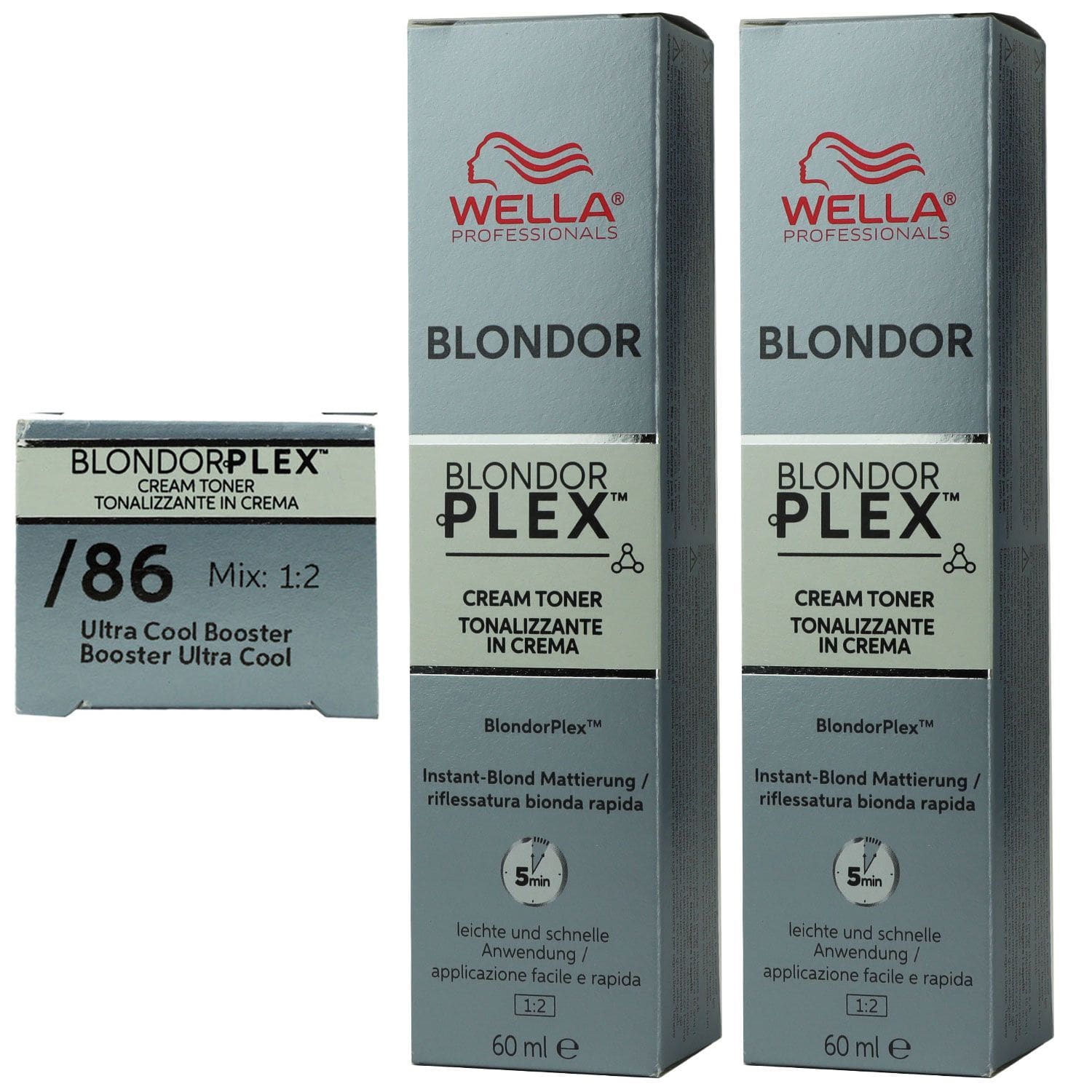 Wella Plex Cream Toners 2 x 60 ml /86 Ultra Cool Booster