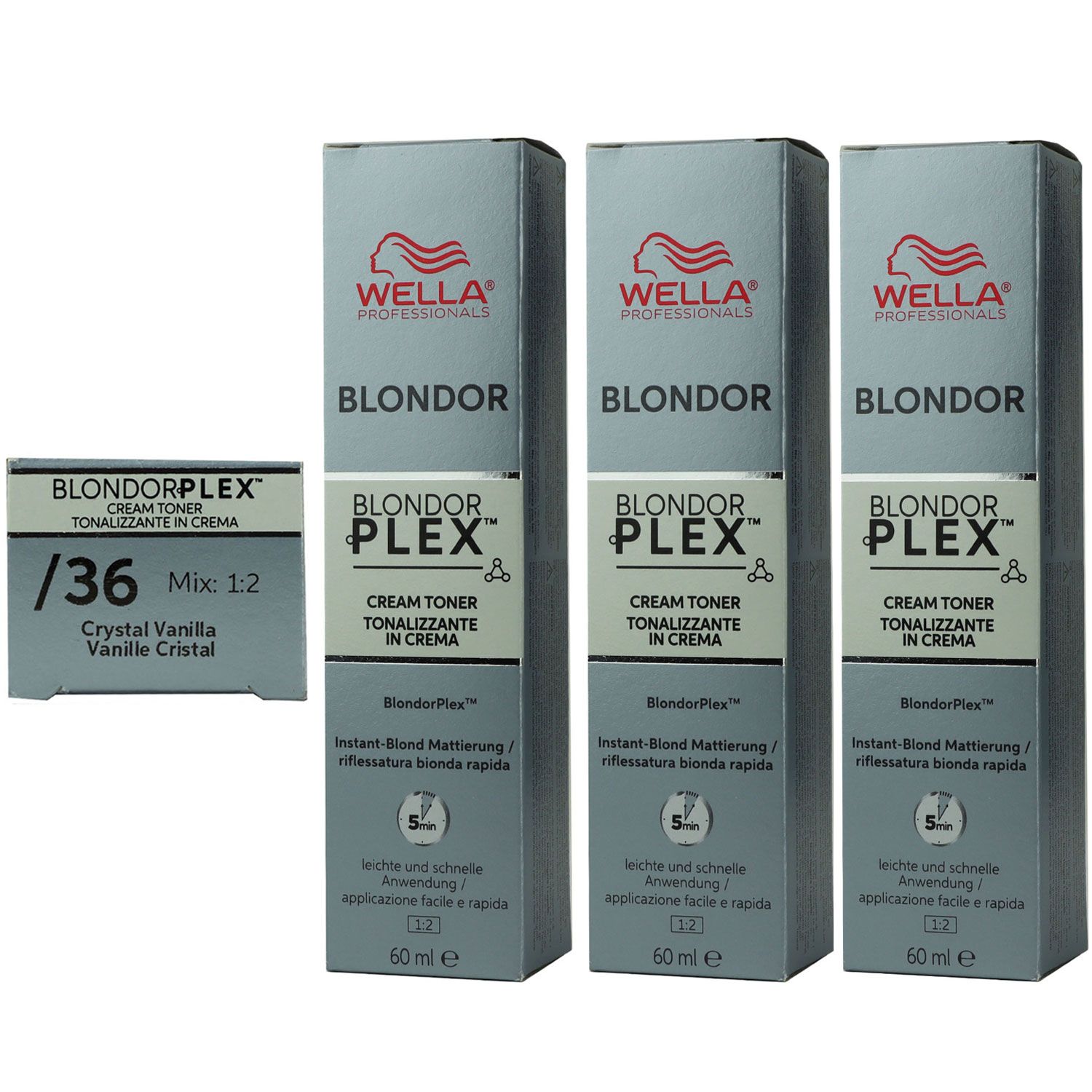 Wella Plex Cream Toners 3 x 60 ml /36 Crystal Vanilla