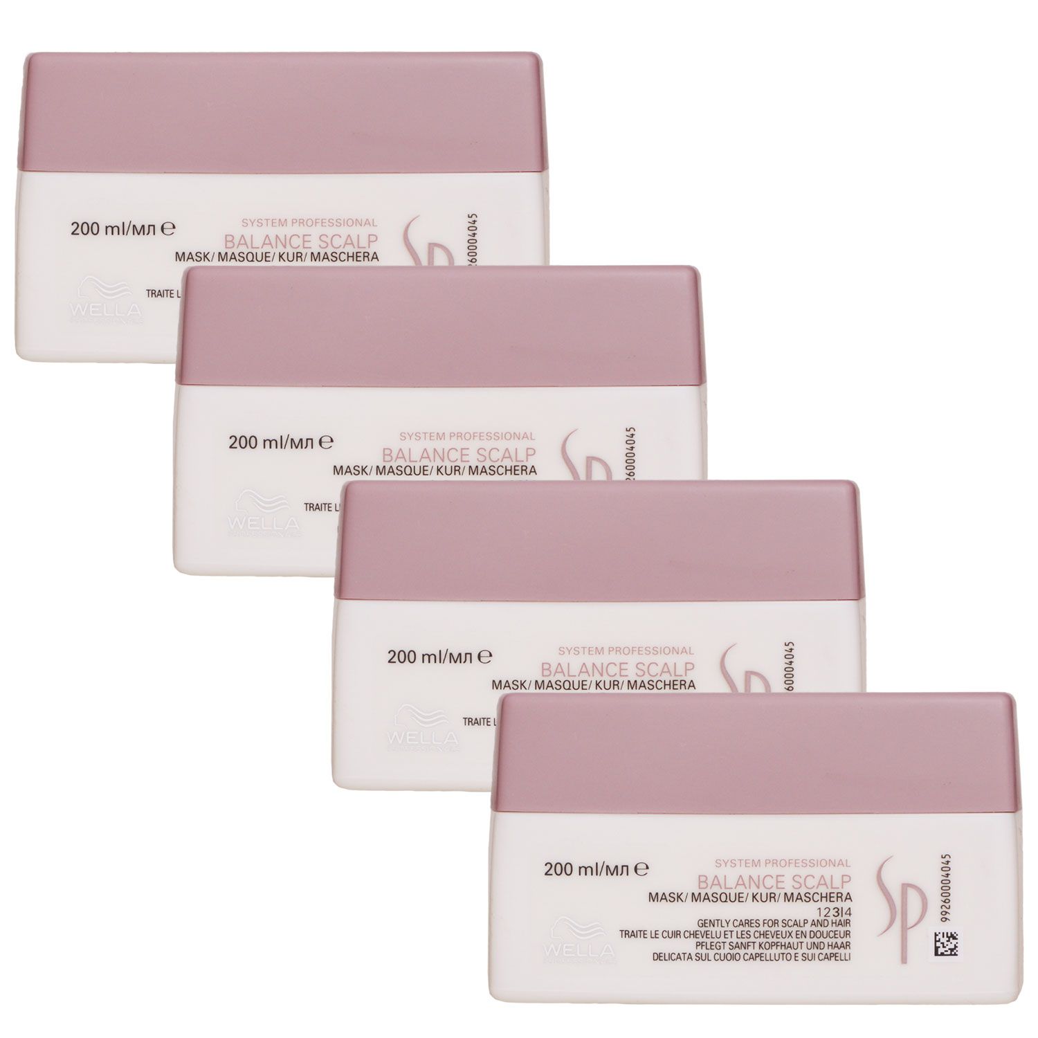 Wella SP Balance Scalp Mask 4 x 200 ml Haarkur f�r empfindliche Kopfhaut Set