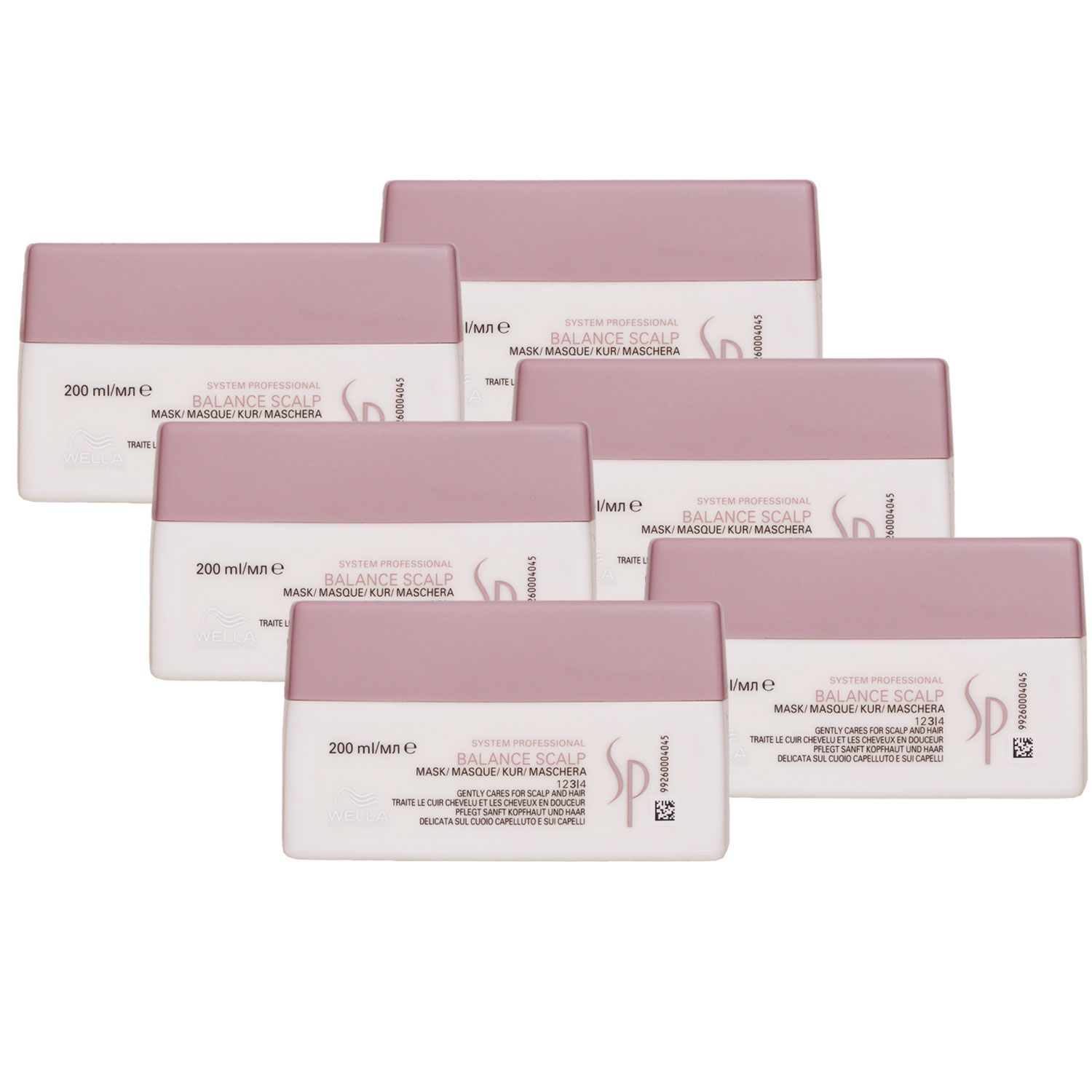 Wella SP Balance Scalp Mask 6 x 200 ml Haarkur f�r empfindliche Kopfhaut Set
