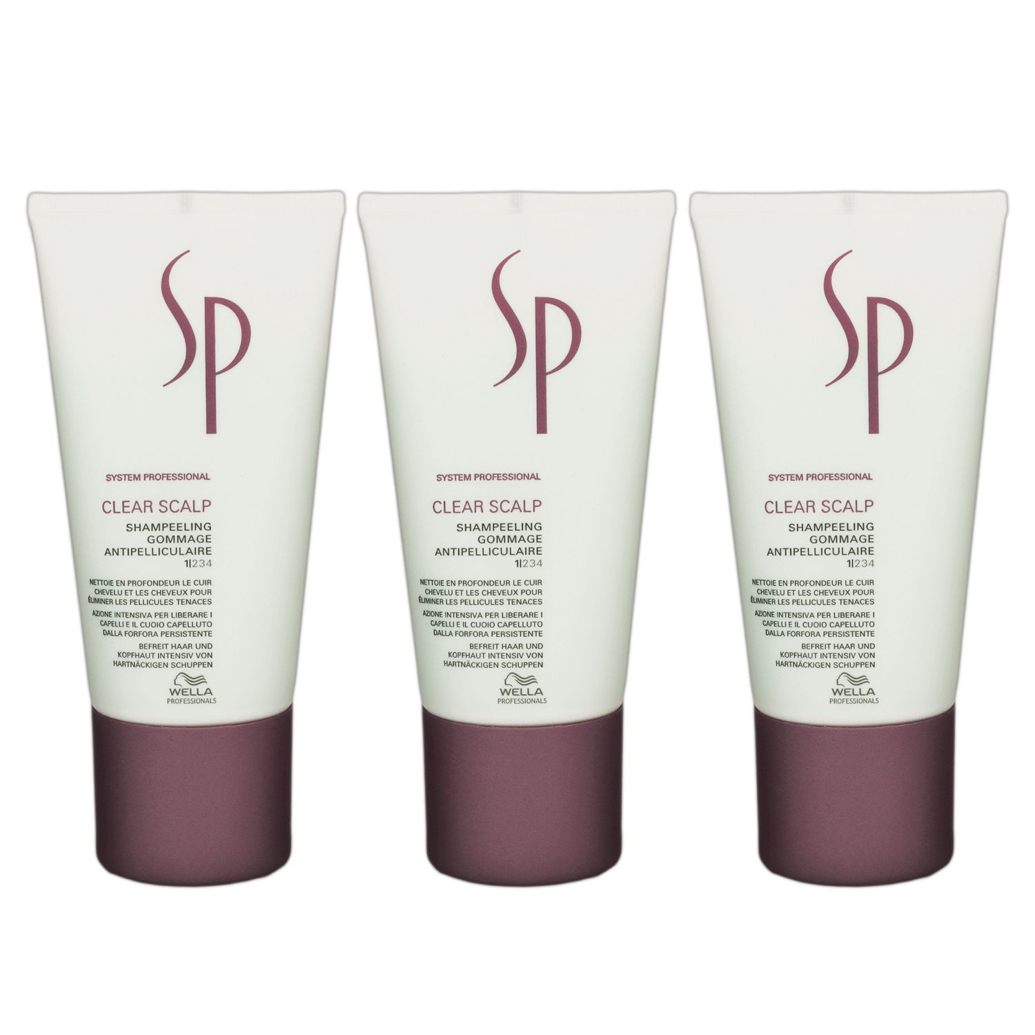 Wella SP Clear Scalp Shampeeling 3 x 150 ml Kopfhautlotion Set