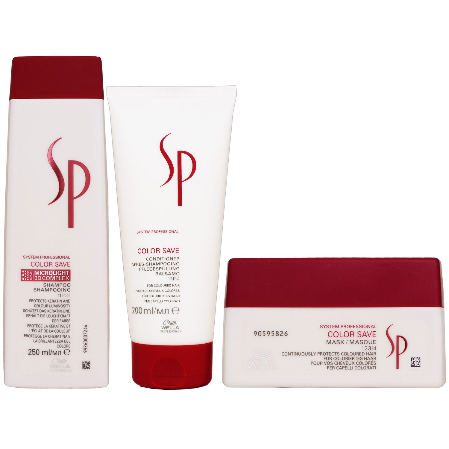 Wella SP Color Save 250 ml Shampoo & 200 ml Conditioner & 200 ml Maske Set