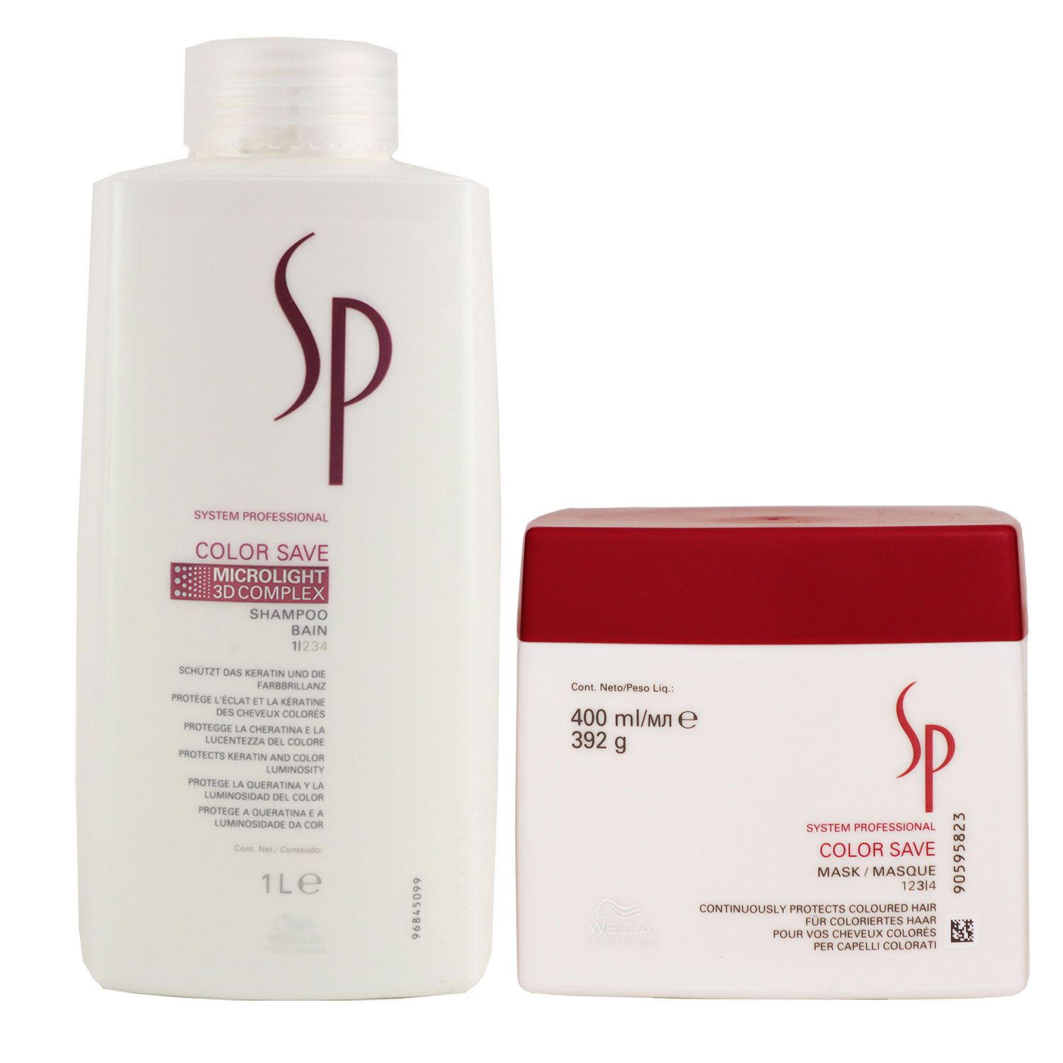 Wella SP Color Save Shampoo 1000 ml & 400 ml Haarmaske Set