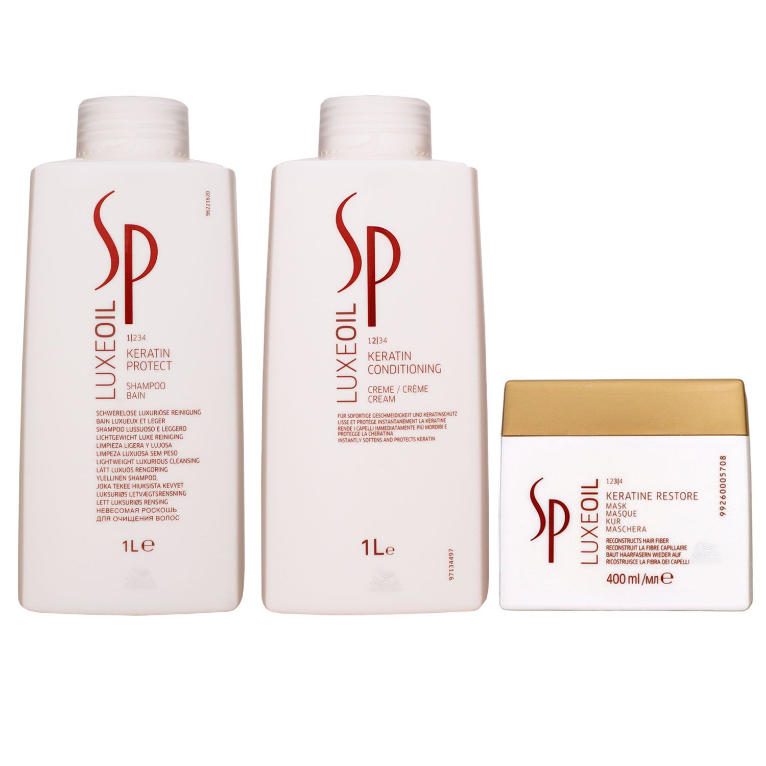 Wella SP Luxe Oil 1000 ml Shampoo & 1000 ml Conditioner & 400 ml Haarmaske Set
