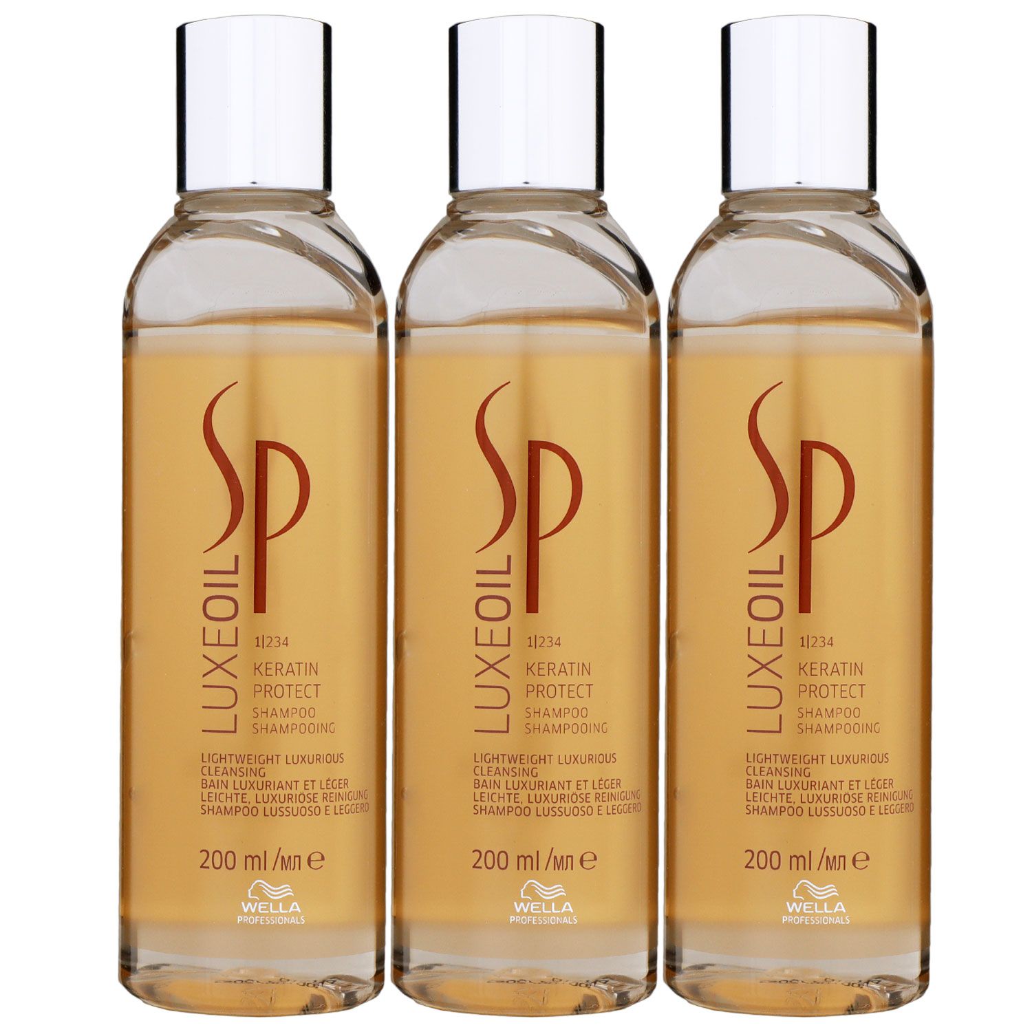 Wella SP Luxe Oil Keratin Protect 3 x 200 ml Shampoo �l Shampoo Set