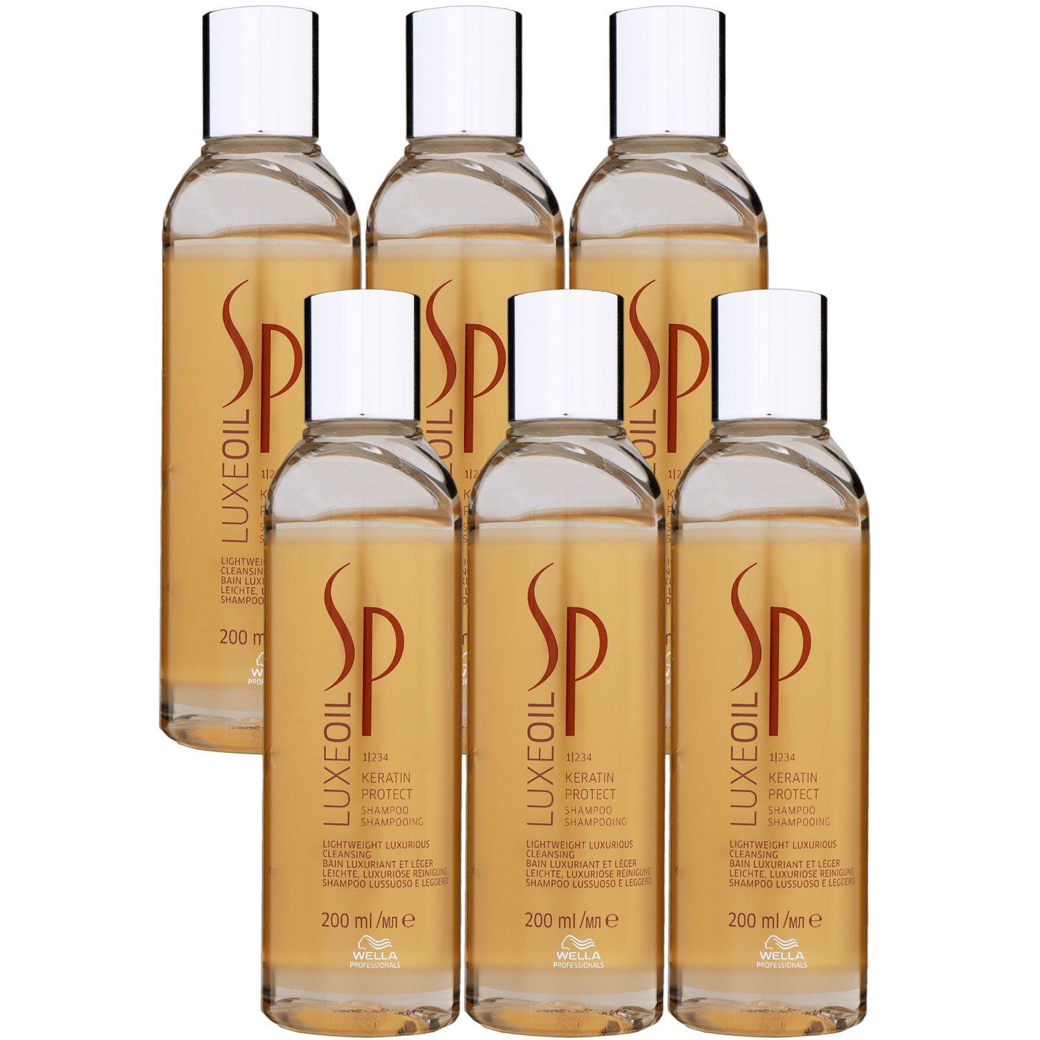 Wella SP Luxe Oil Keratin Protect 6 x 200 ml Shampoo �l Shampoo Set