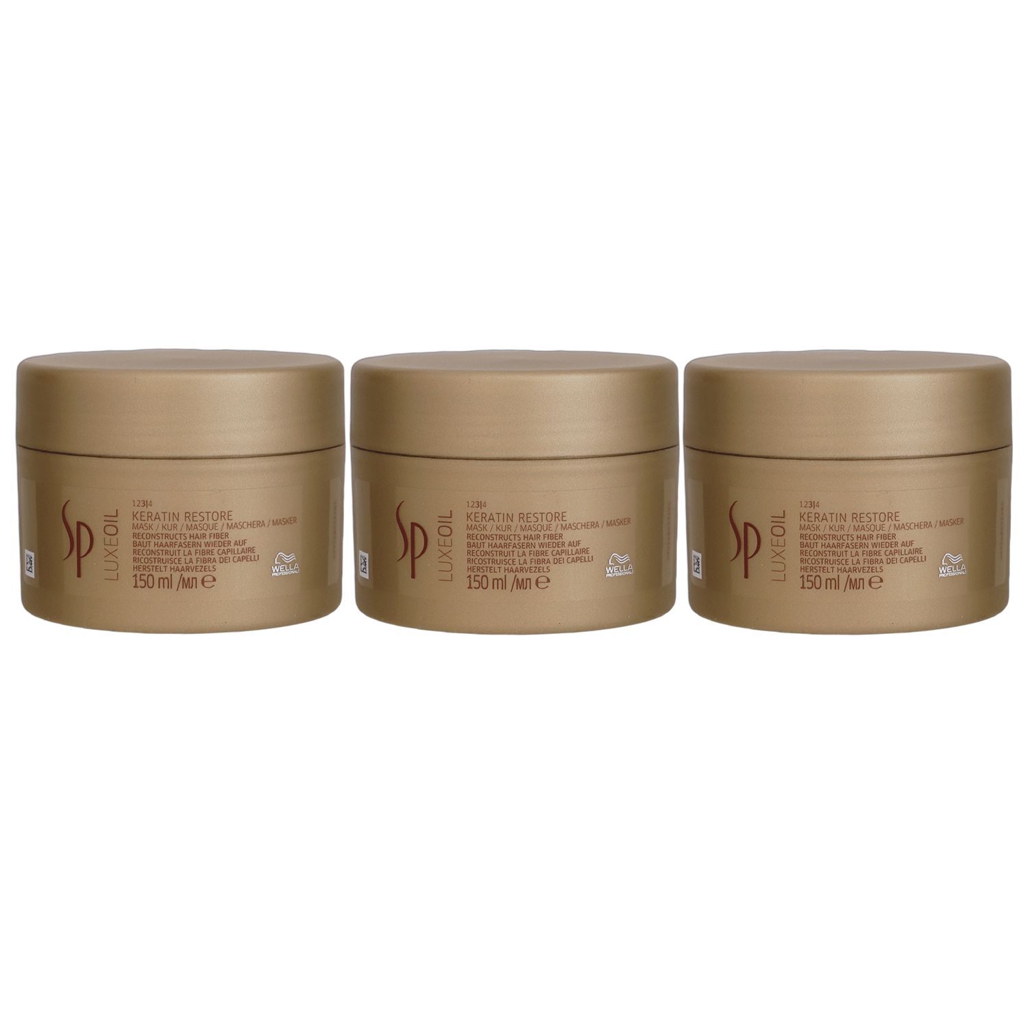 Wella SP Luxe Oil Keratin Restore 3 x 150 ml Haarmaske Set